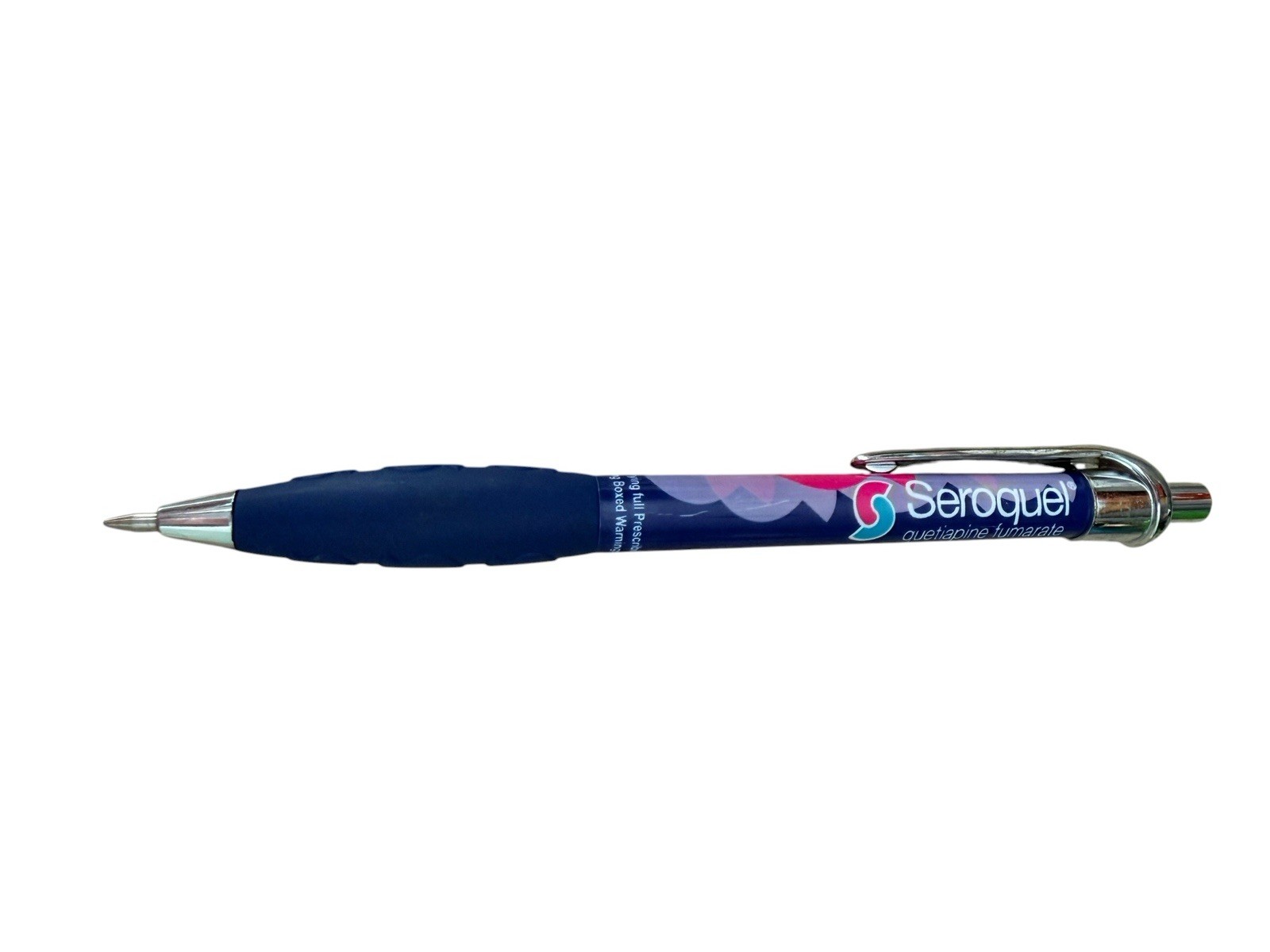 Drug Rep SEROQUEL Collectible Pharmaceutical Pen Large S-Logo Pocket Clip