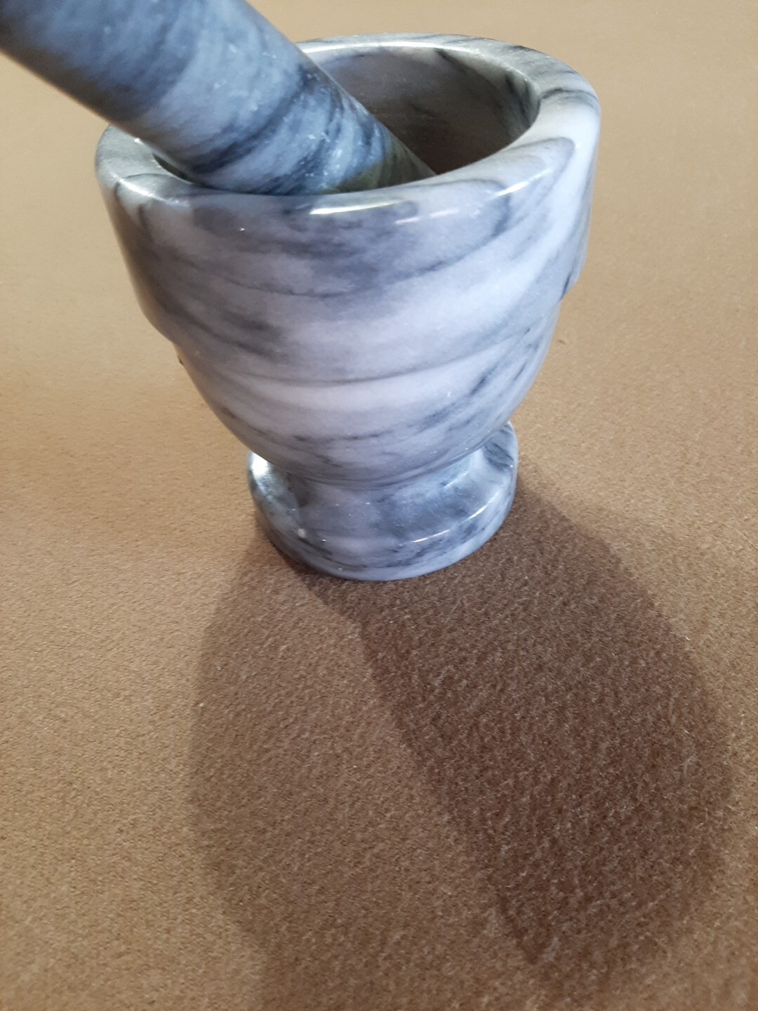 Vintage 1960’s White Italian Marble Mortar & Pestle-Very Good