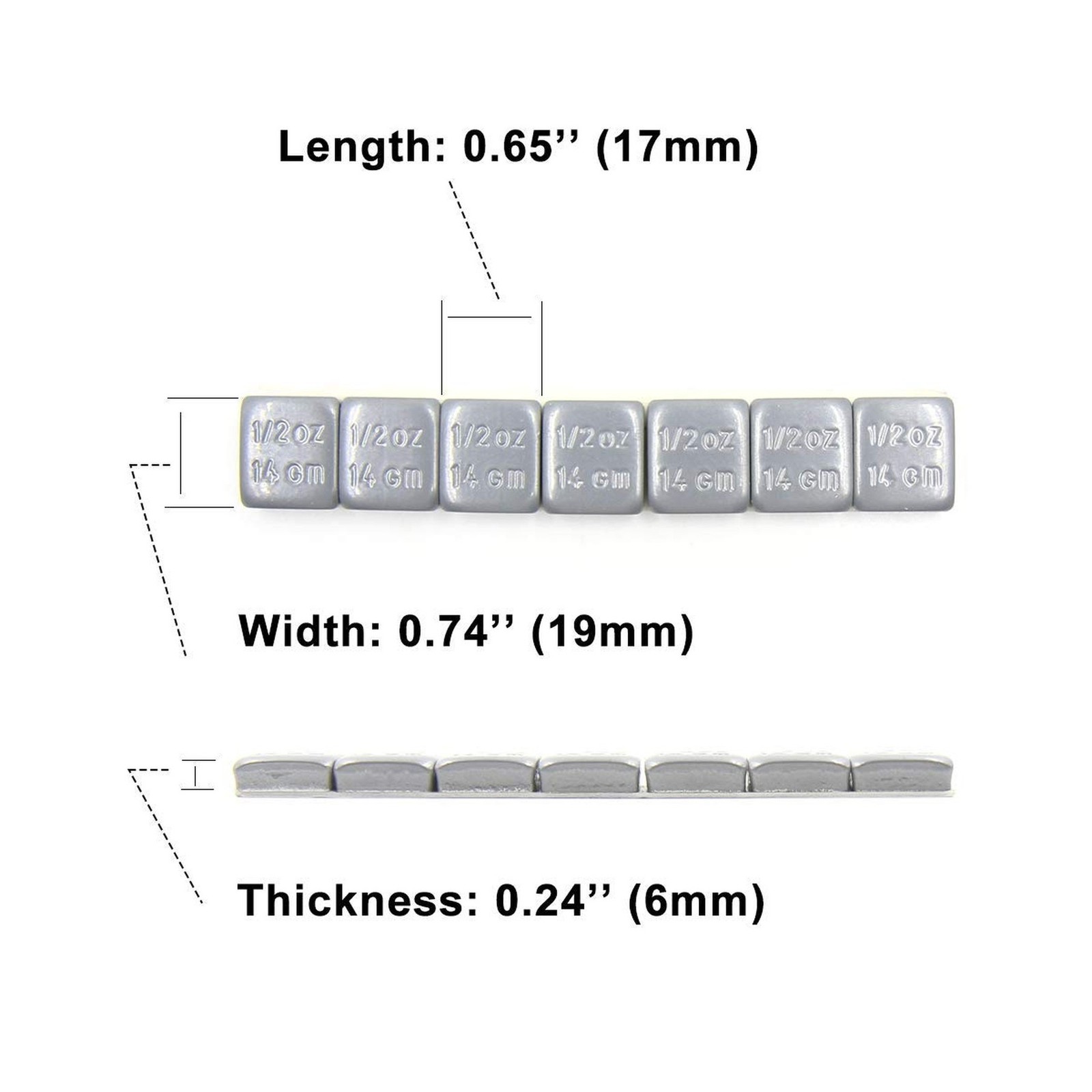 CKAuto 1/2oz, 0.5oz, Grey, Adhesive Stick On Wheel Weights, 63 oz/ 4 lb/Box, …