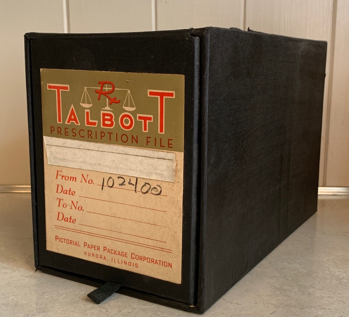 Vintage Pharmacy Prescription File Box Rx Apothecary Drug Store