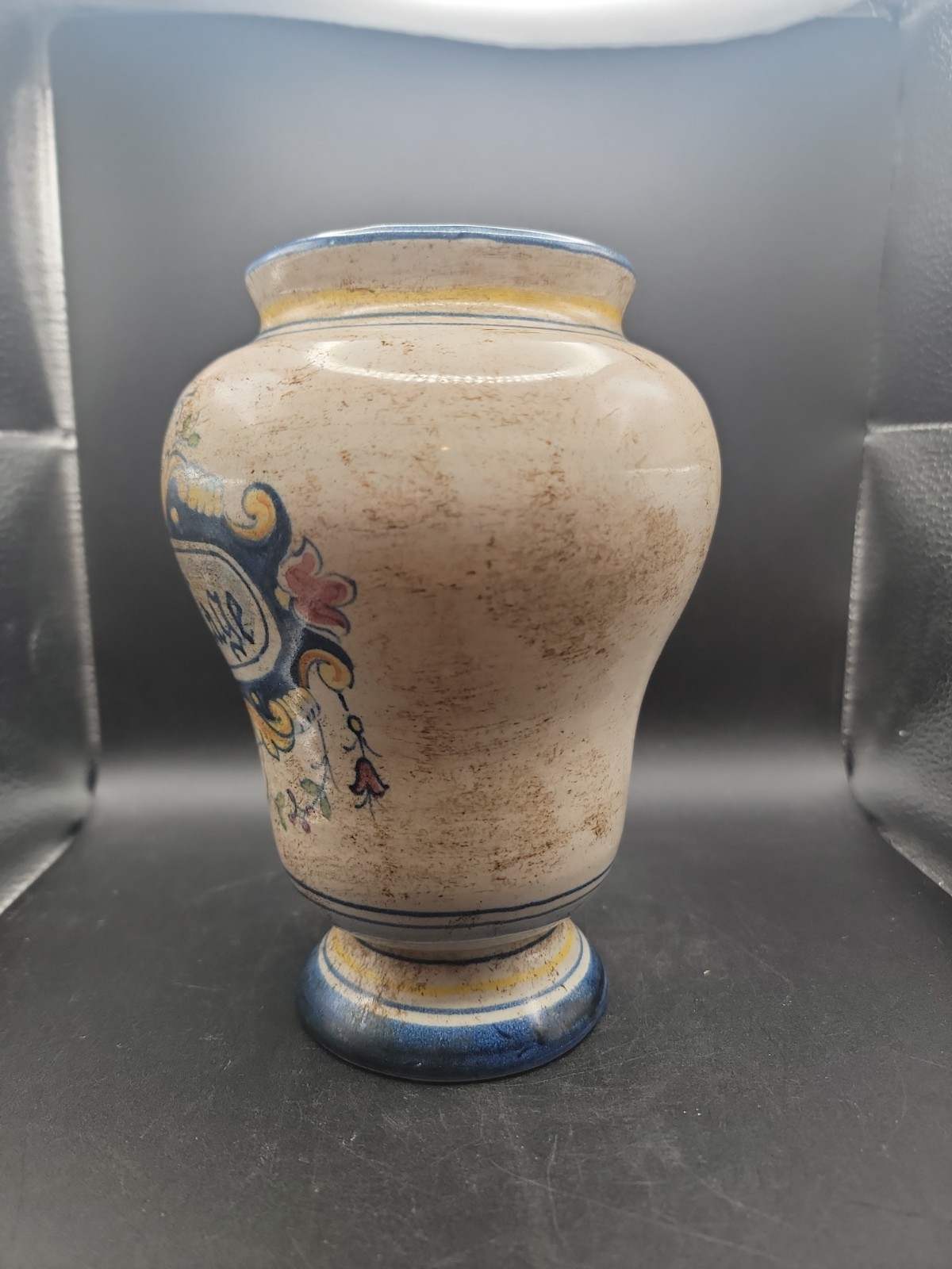 Vintage Italian Majolica Apothecary Jar Vase Deruta Style Hand Painted…