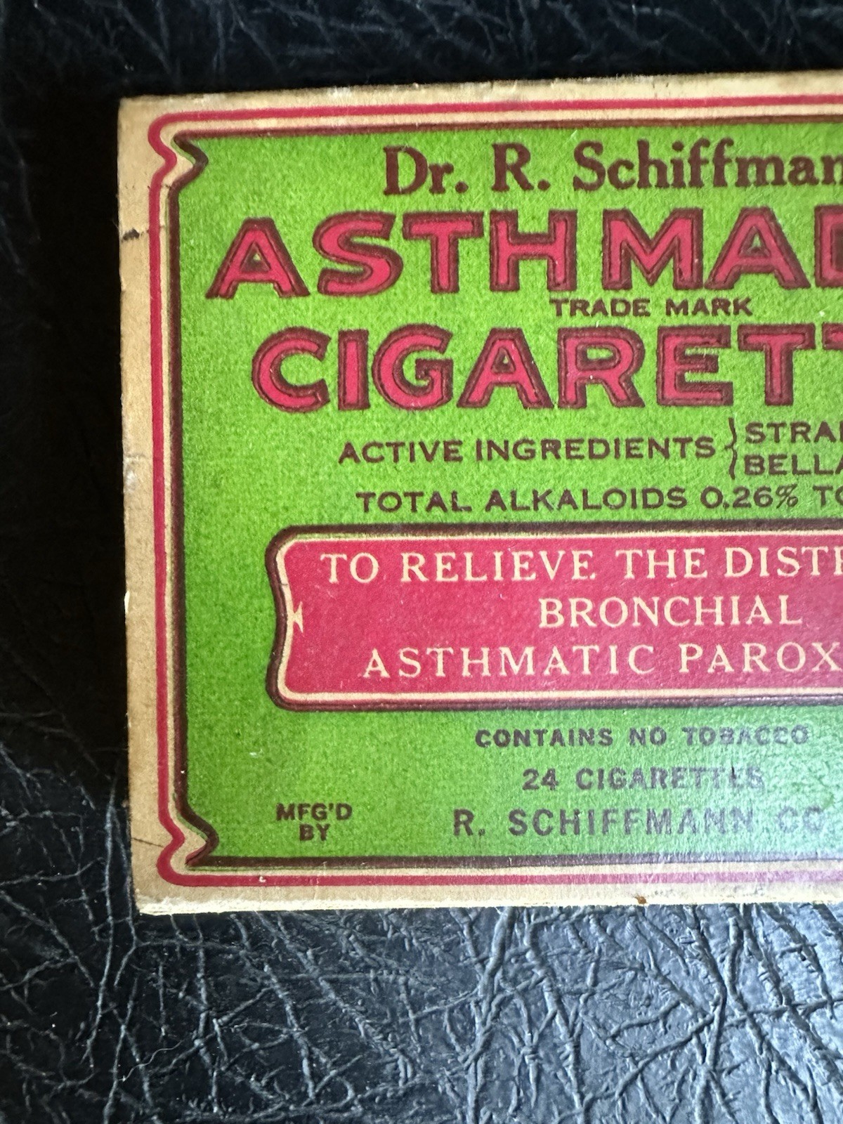 Dr. R. Schiffmann’s Asthmador Medicinal Cigarettes Box Vintage 1930s/1940s