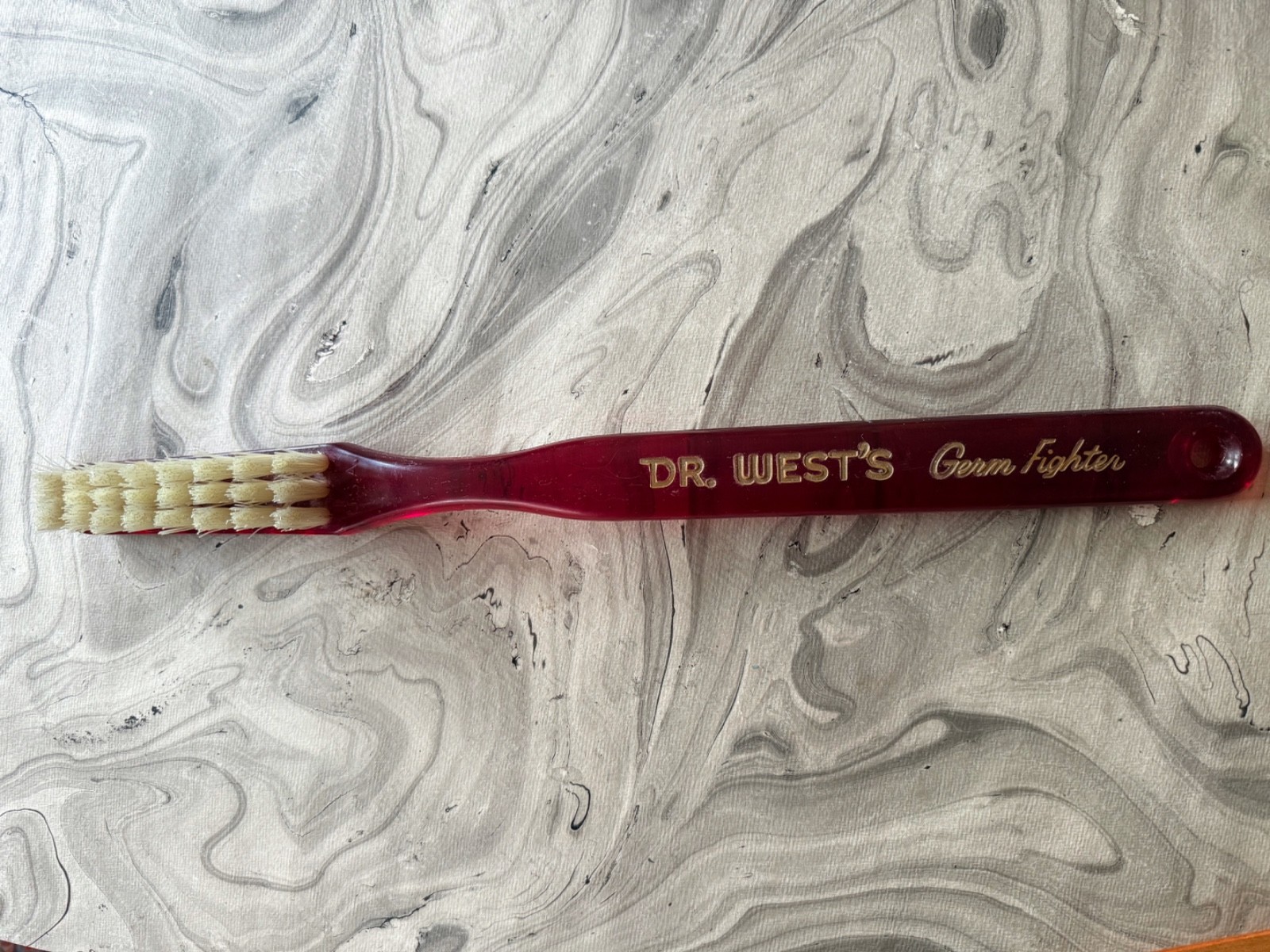 LARGE 19950s VINTAGE PROMO DR WEST’S GERM FIGHTER TOOTHBRUSH ADVERTISING 17 1/2″