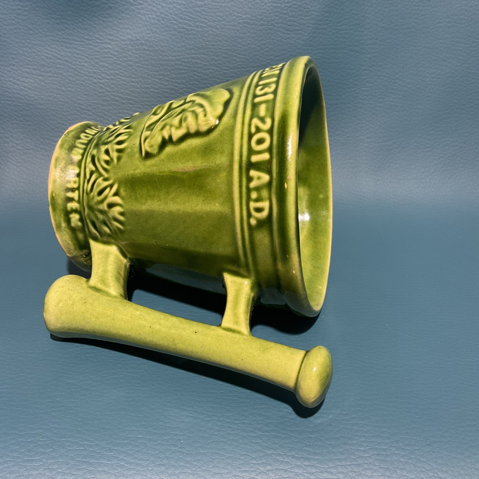Vtg Coricidin RX Pharmacy Adv Mortar & Pestle Mug Schering McCoy Pottery