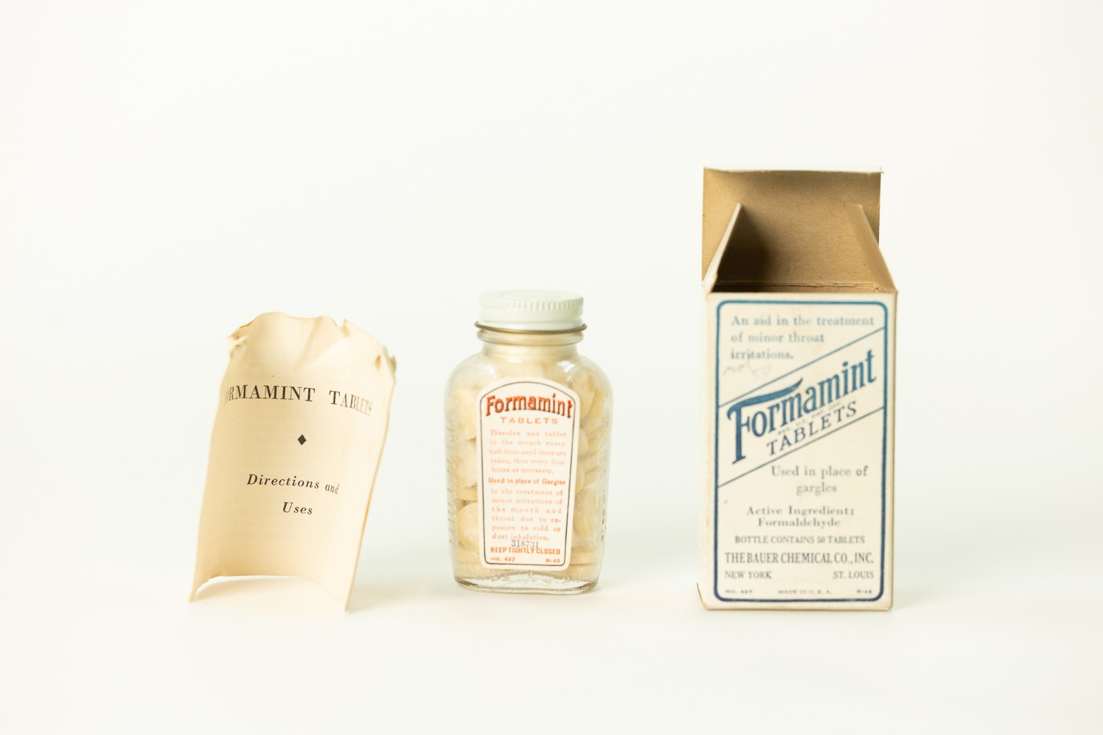 Vintage Formamint Tablets – Minor Throat Relief – Bauer Chemical Co., Early 1900