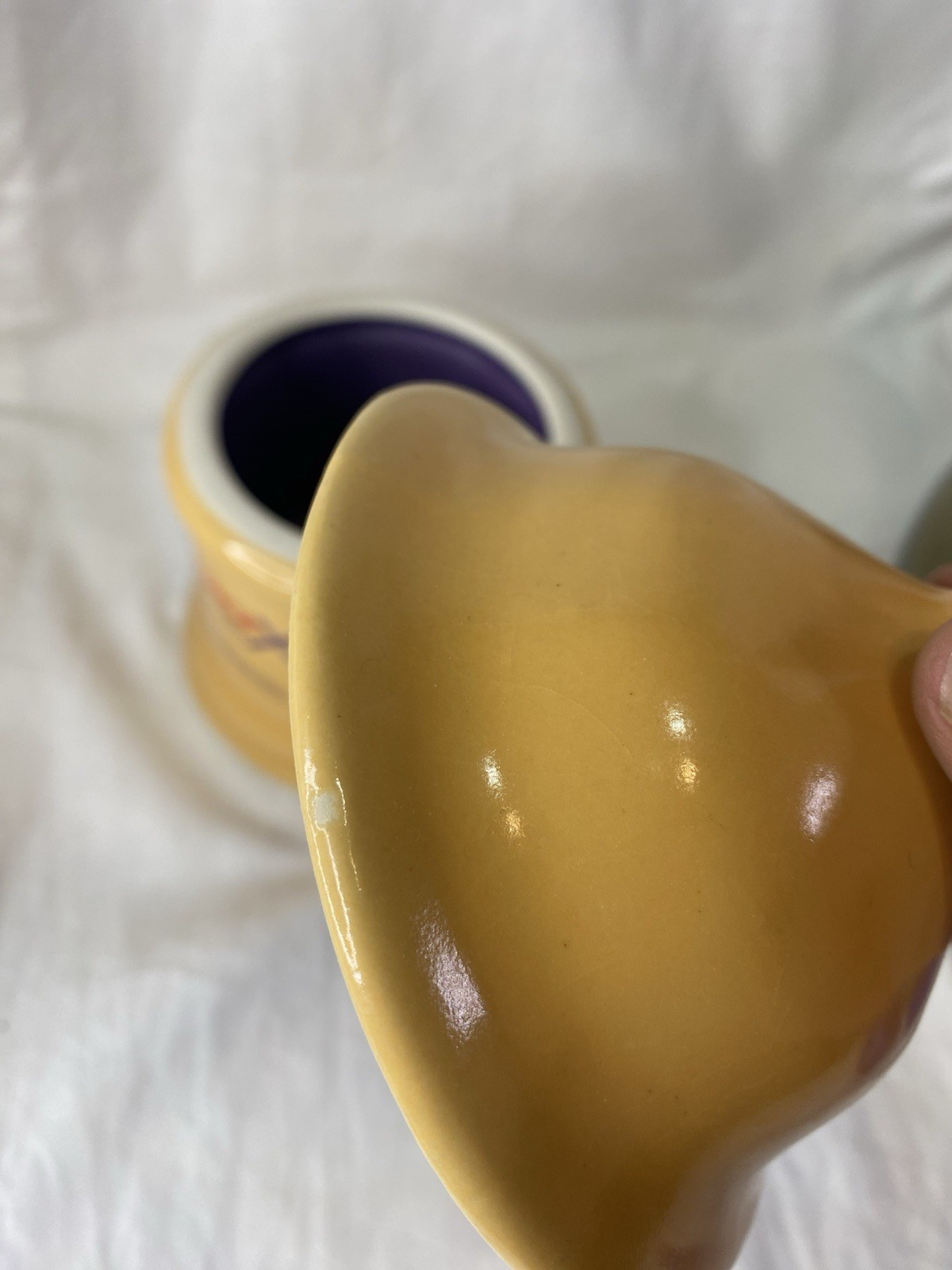 Vtg GLUCOPHAGE XR Pharmaceutical Advertisement Yellow Lidded Urn Apothecary Jar