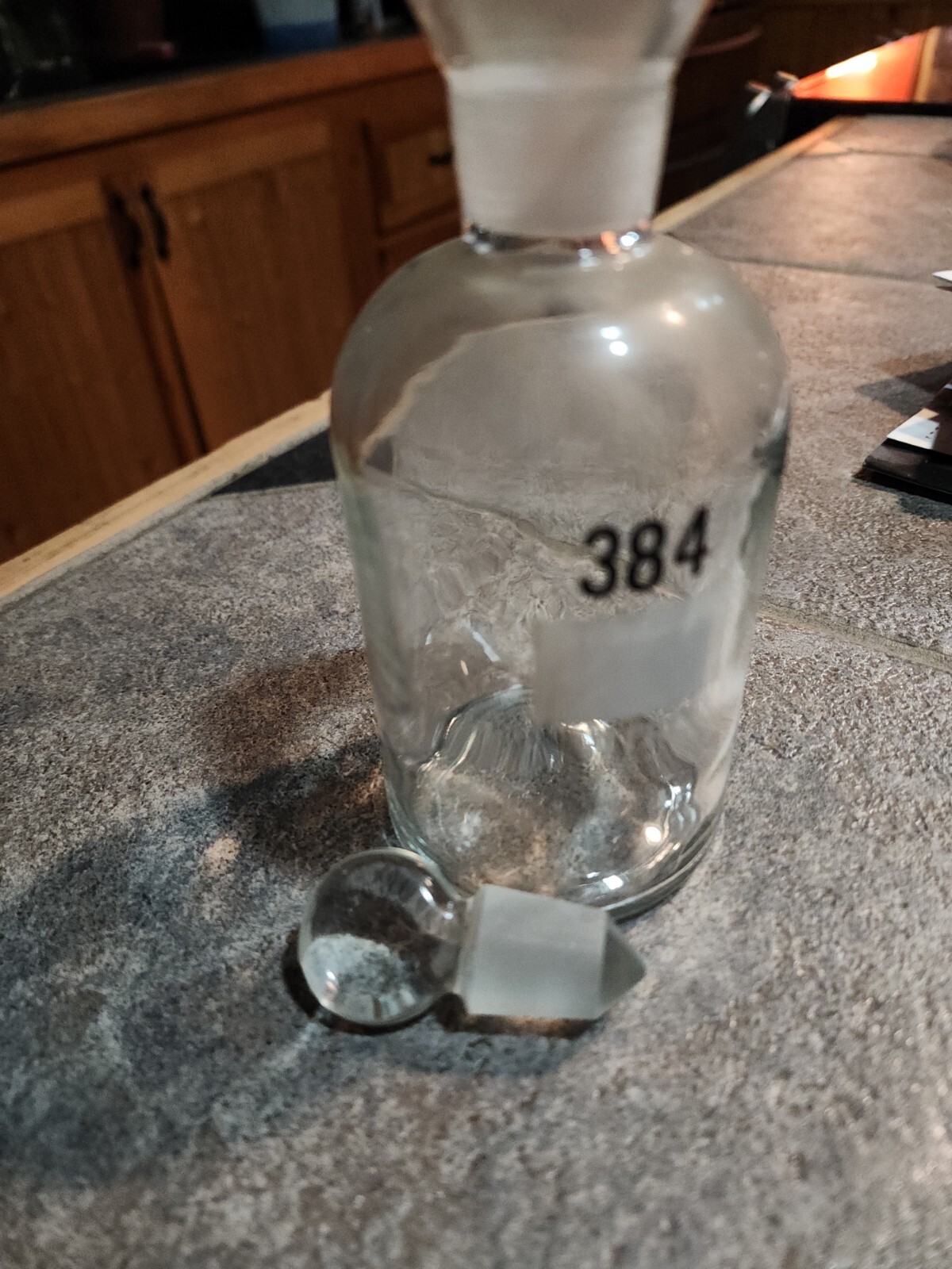Wheaton Glass Lab Bottles with Glass Stoppers USA Numbered Vitro