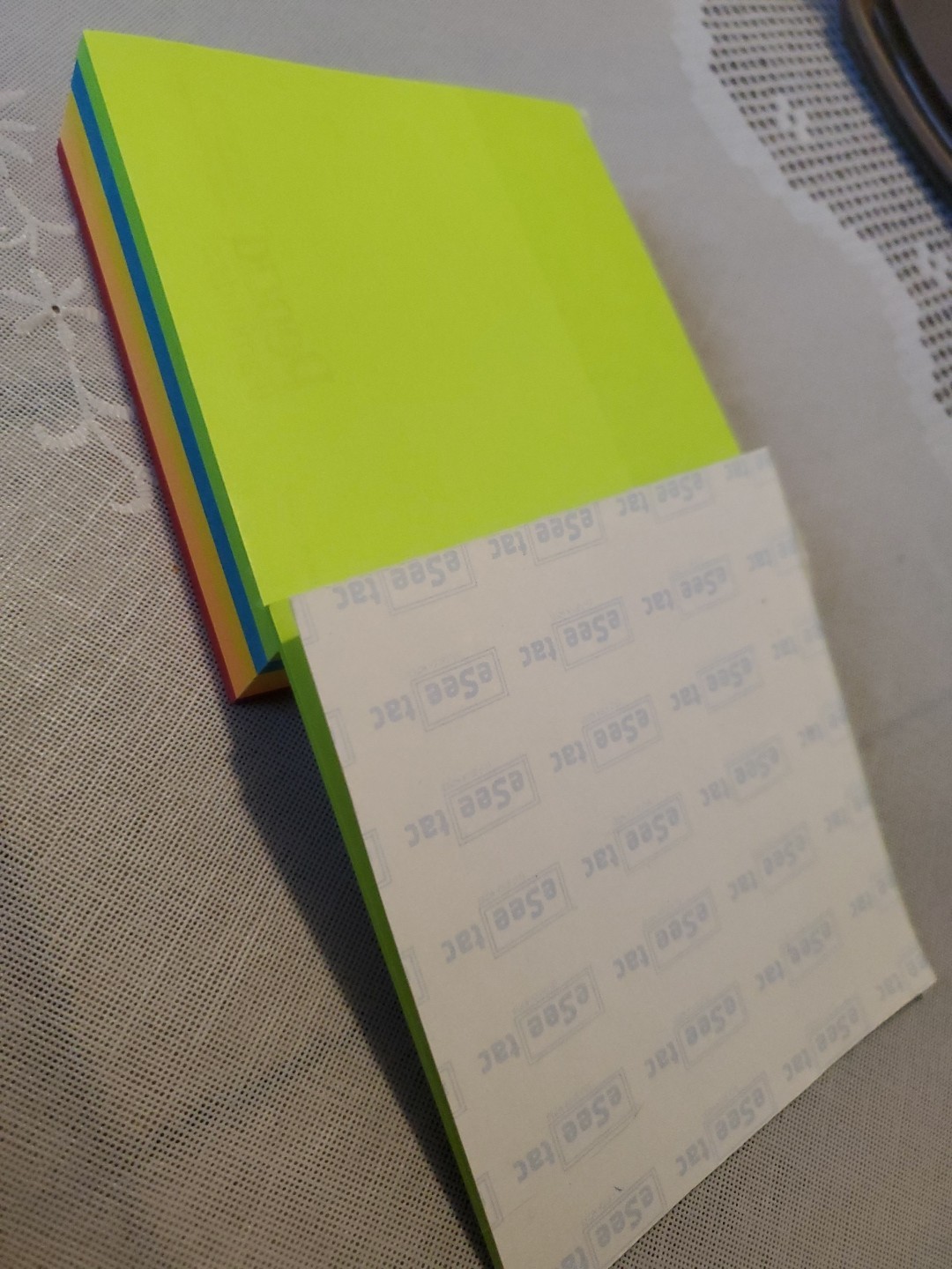 VTG Pepcid E-See Tac Note Pad Multi Color Rainbow Edge Drug Rep Swag Merck Cube