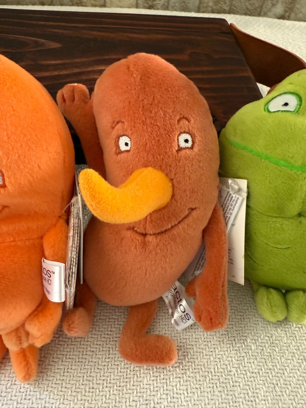 Actos Pharmaceutical Drugs Plush Advertising Drug Representative Set of 4 tags