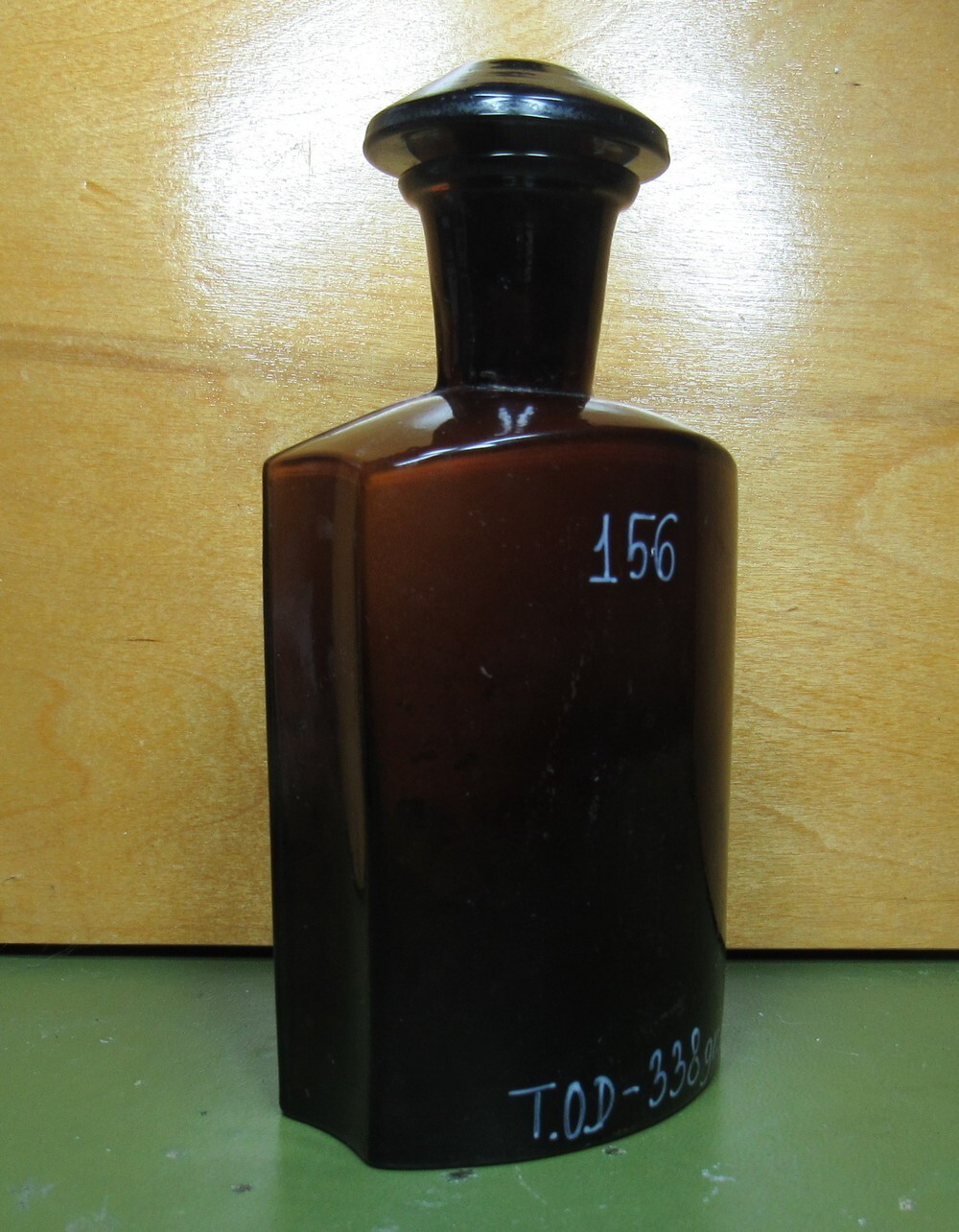 Vintage Medical Science Glass Bottle,Amber color,Germany №30824
