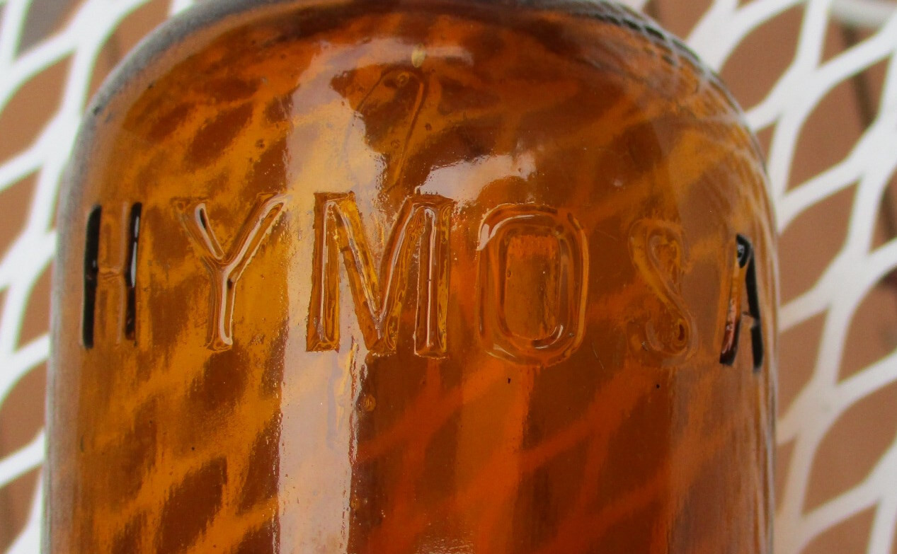 Hymosa Medicine Bottle Walker Pharmacal Company St. Louis Glass Amber