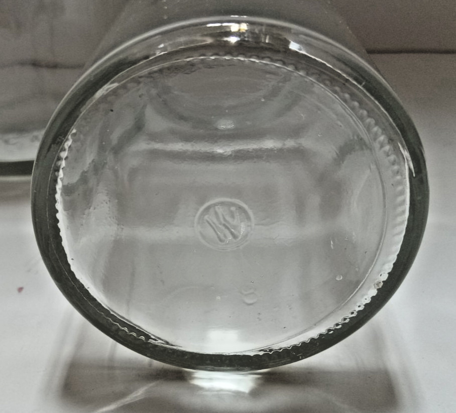 T.C.W. Co Wheaton Apothecary Bottle/Jar Vintage 4″ USA. W in Circle. 8 on base