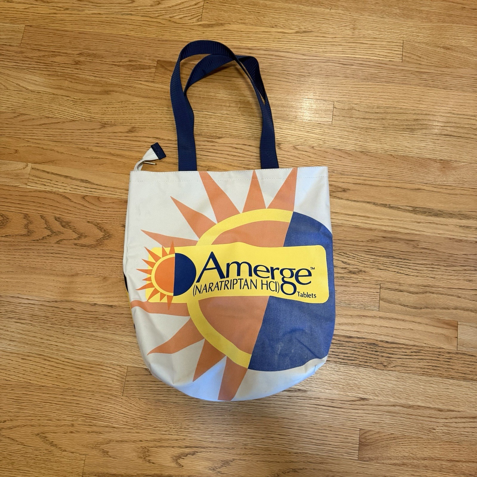 Imitrex Pharma Tote Bag/Drug Rep Promo Zipper Closure Thick Vinyl 16” X 17” X 5”