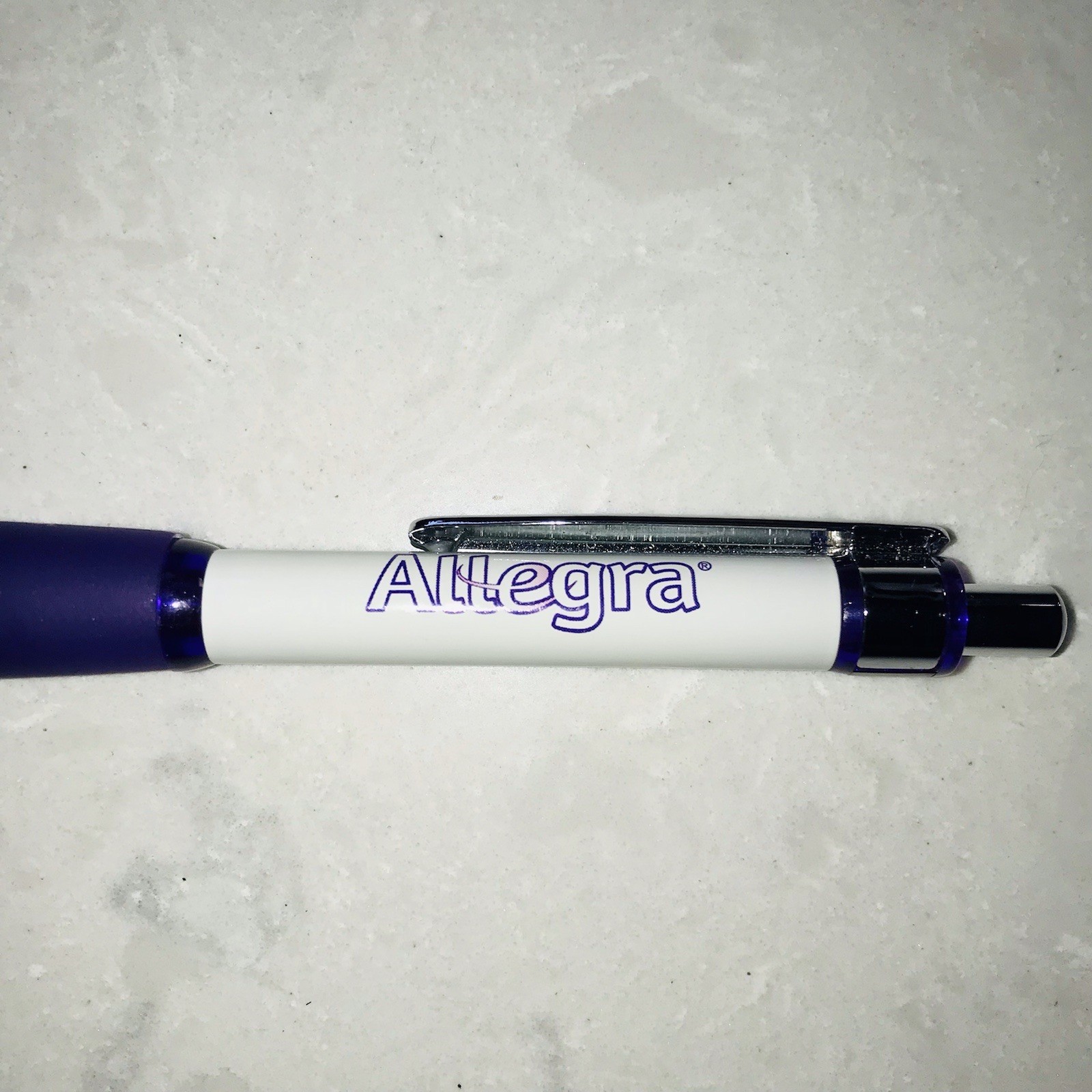 Pharmaceutical Advertising ALLEGRA Drug Rep Paper Mate Click Pen w/ Grip Writes