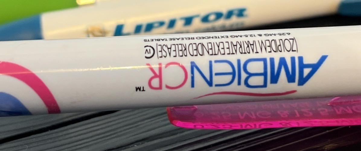 Ambien Lipitor Exubera Metal Plastic PENS Drug Rep Pharmaceutical Promo Lot of 3