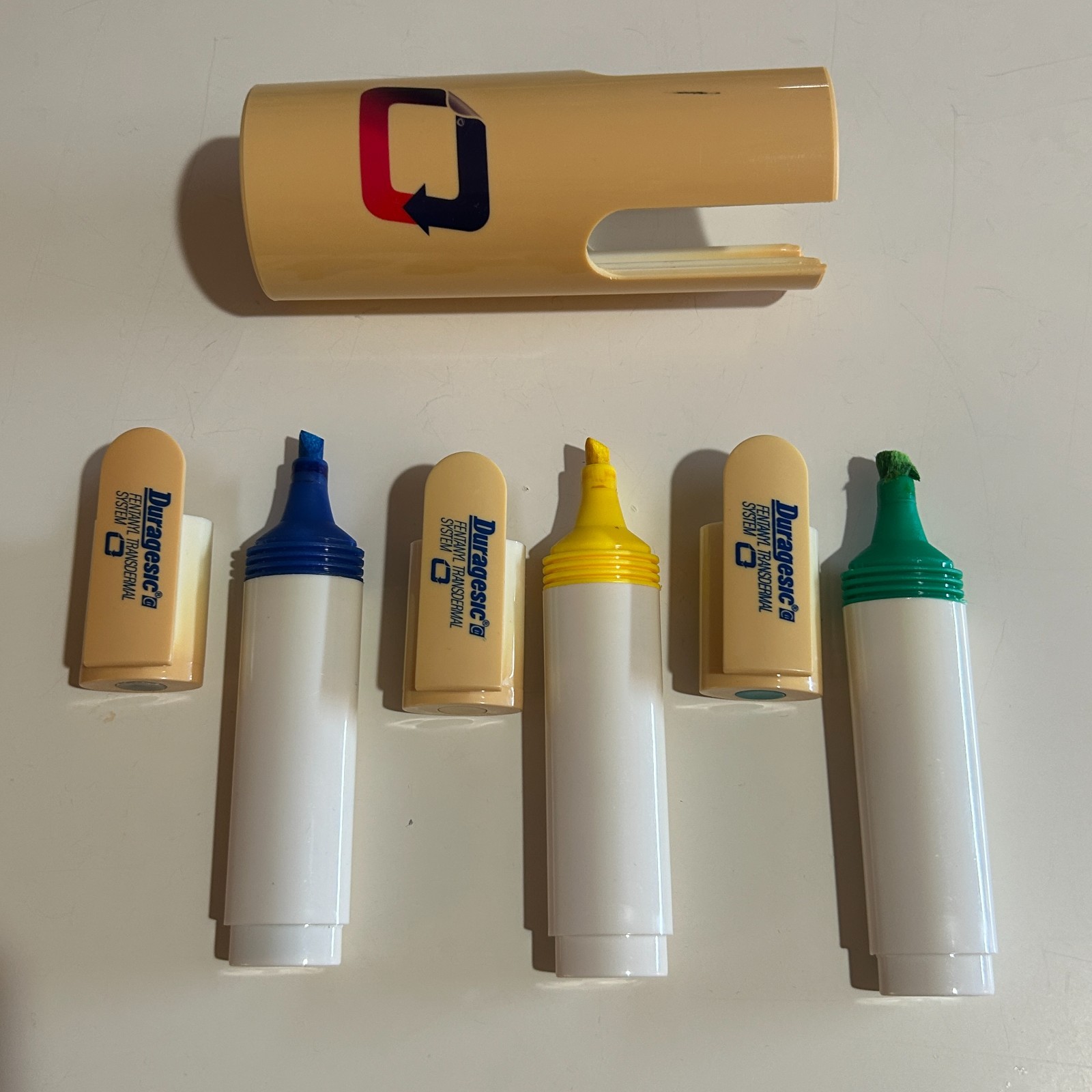 Rare Vintage Duragesic Fentanyl Transdermal System Highlighter Set Drug Pens