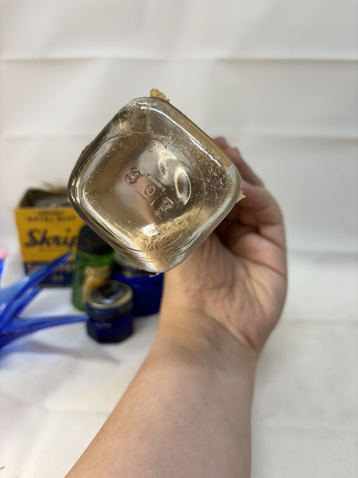 Vintage Abbott Laboratories Glass Medicine Bottle w/ Label & Metal Lid SODOXYLIN