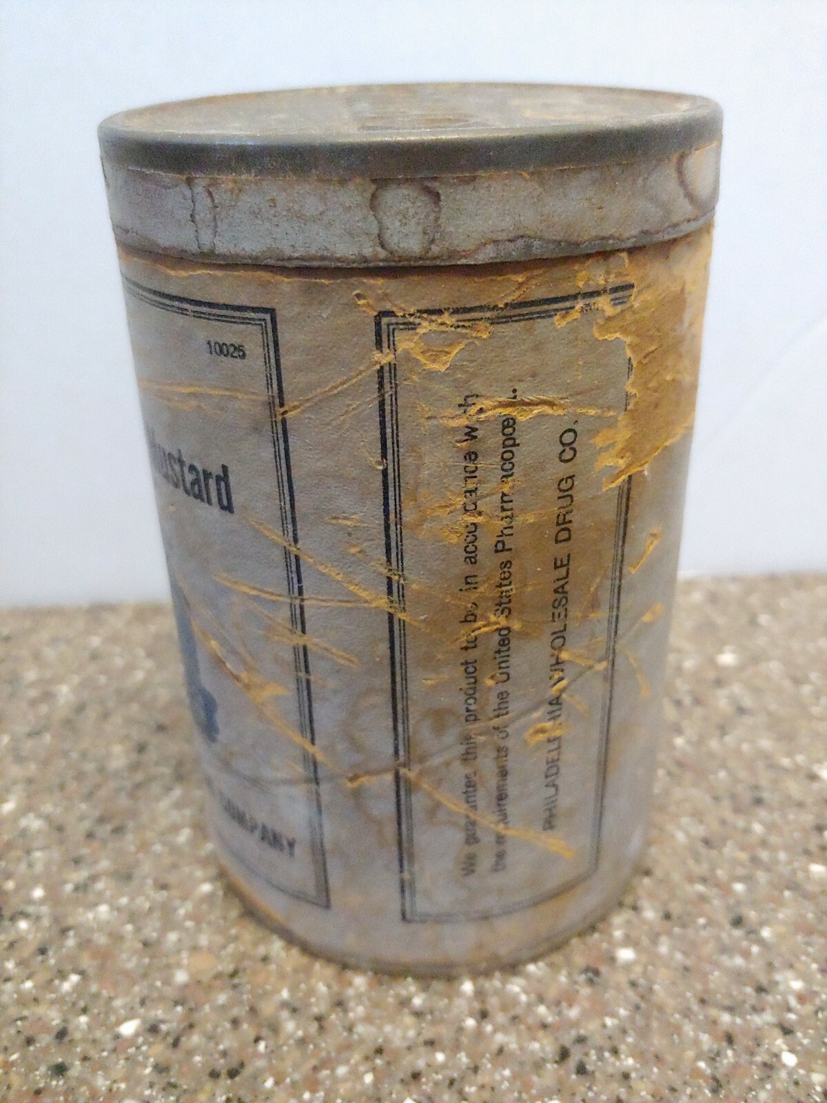 Vintage Medicine Container Optus Powdered Brown Mustard 8oz Empty Can