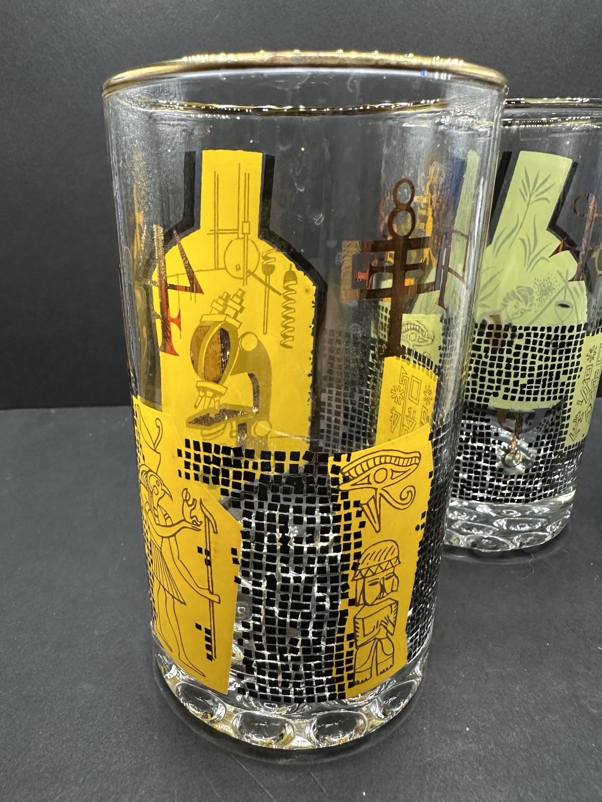 Vintage MCM Roerig Pfizer Pharmaceutical Glasses ‘s Set Of 5