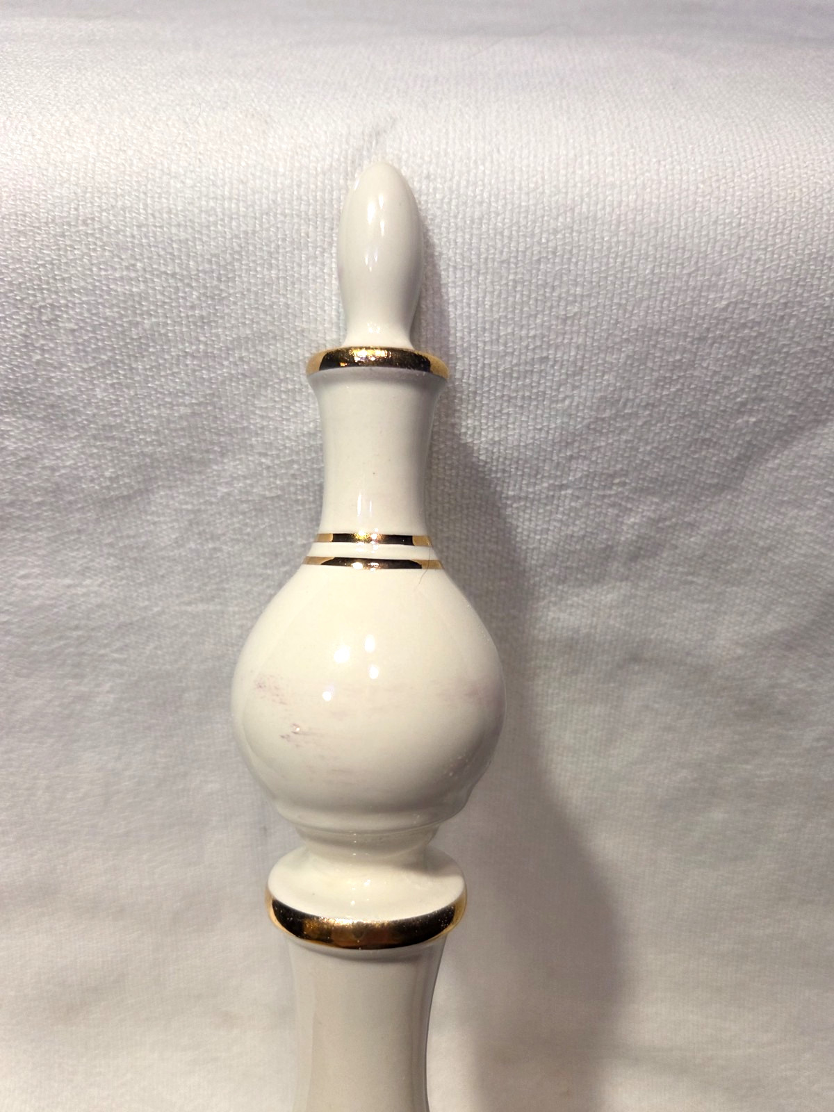Vintage White Owens Illinois Ceramic Pharmacy Apothecary Finial display RX deco