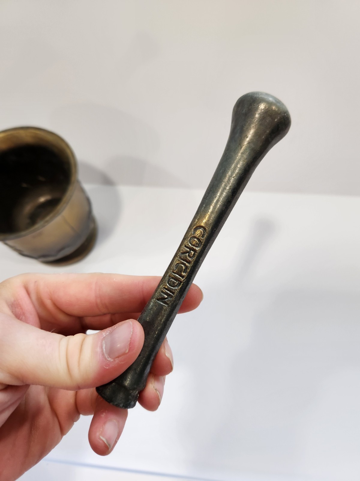 Large Vintage Brass Apothecary Mortar 150th Anniversary USP Pharmacist 1970