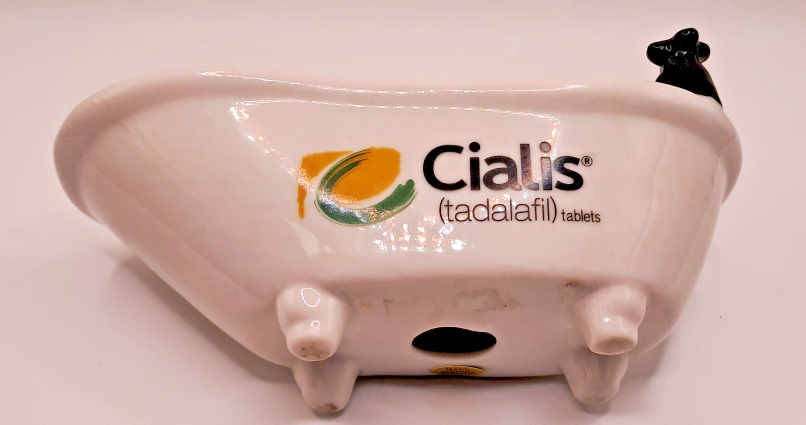 Vintage Pharmaceutical Advertising 6″x3″ Ceramic Bath Tub / Soap Dish One Owner