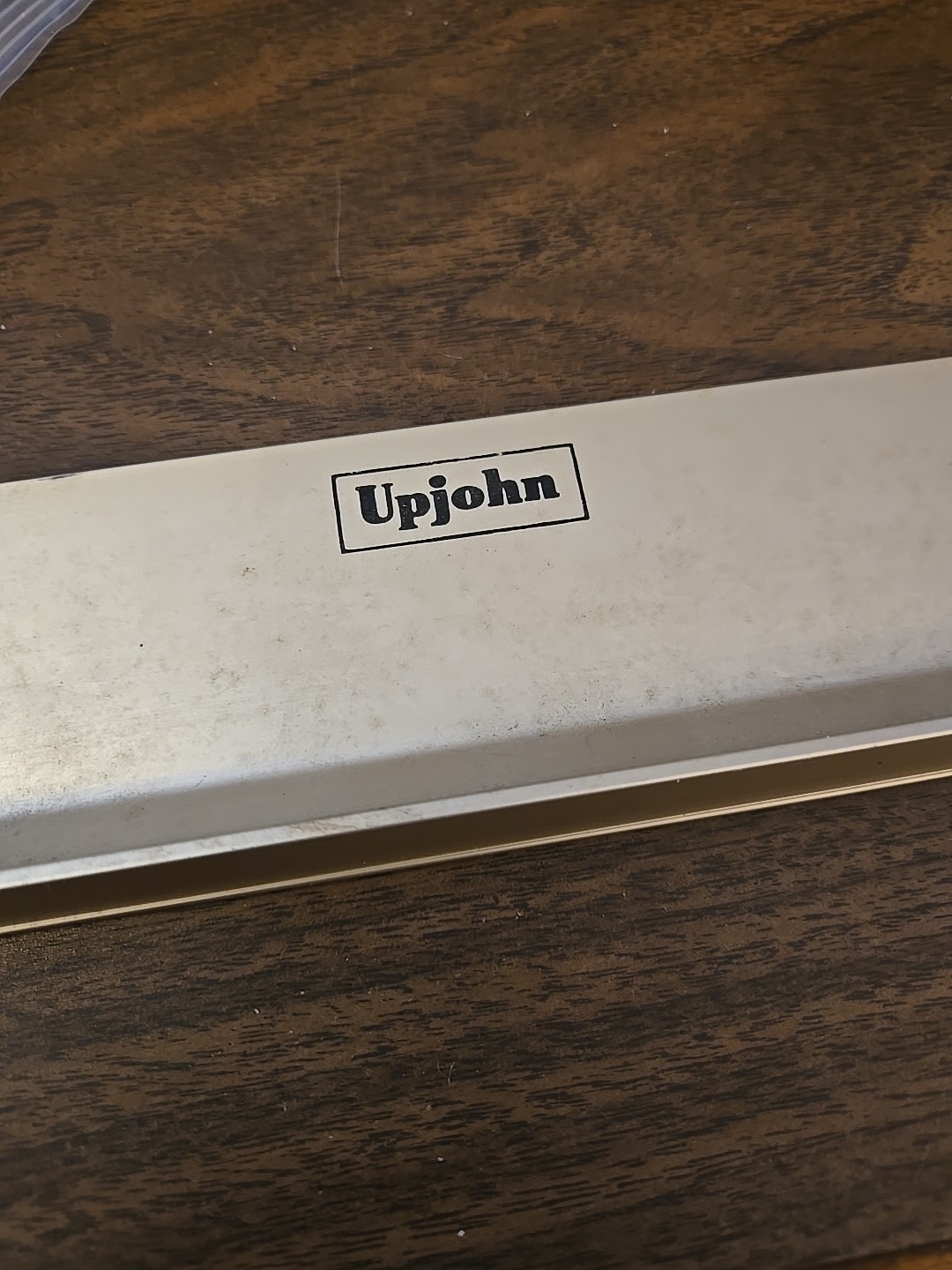 Vintage Pharmacy Apothecary Pharmacist Drug Upjohn Name Plate Desk Holder 1970s?