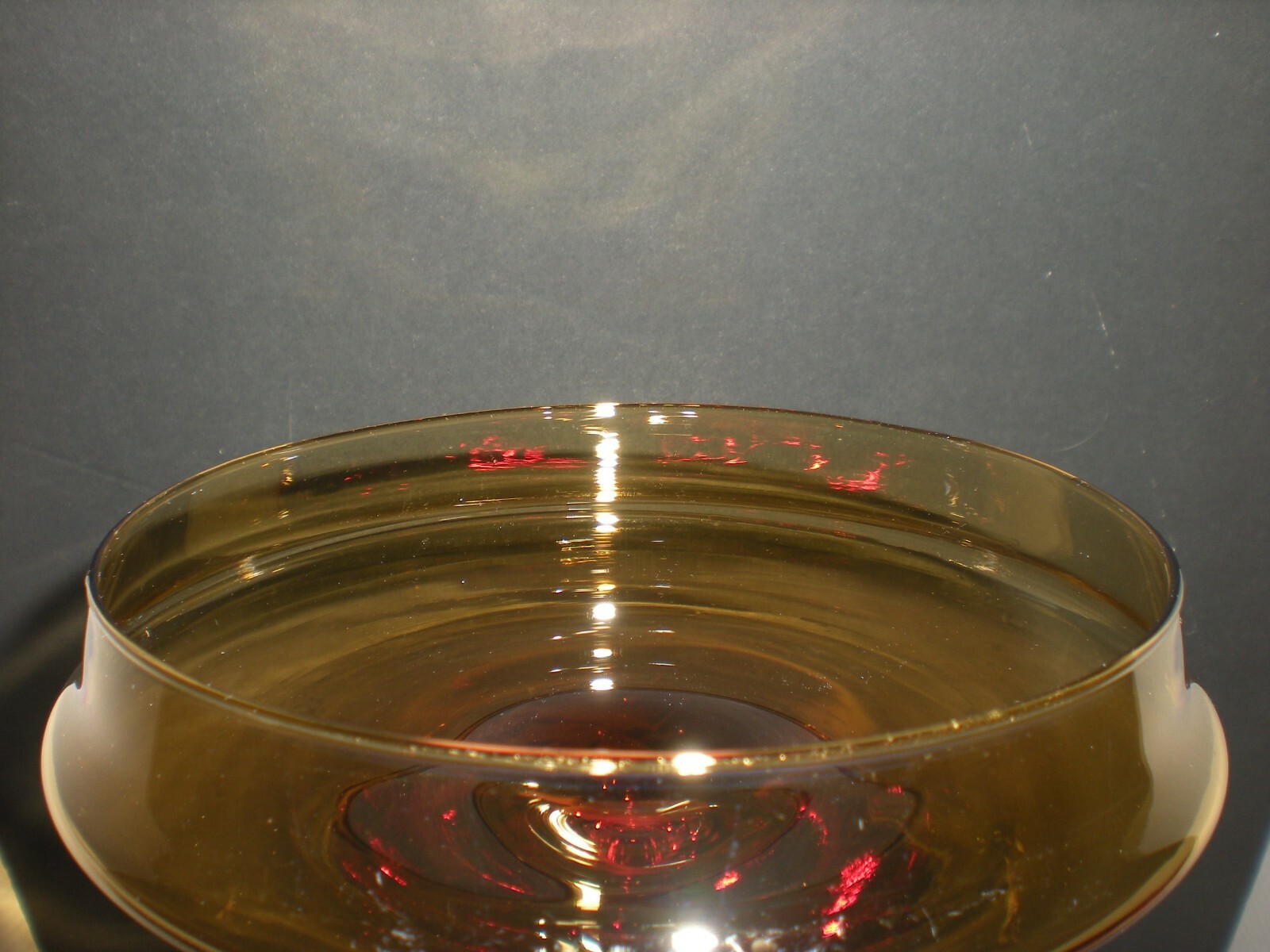 12″ Amber Apothecary Jar Empoli Italian Canister Circus Tent Lid Vtg Hand Blown