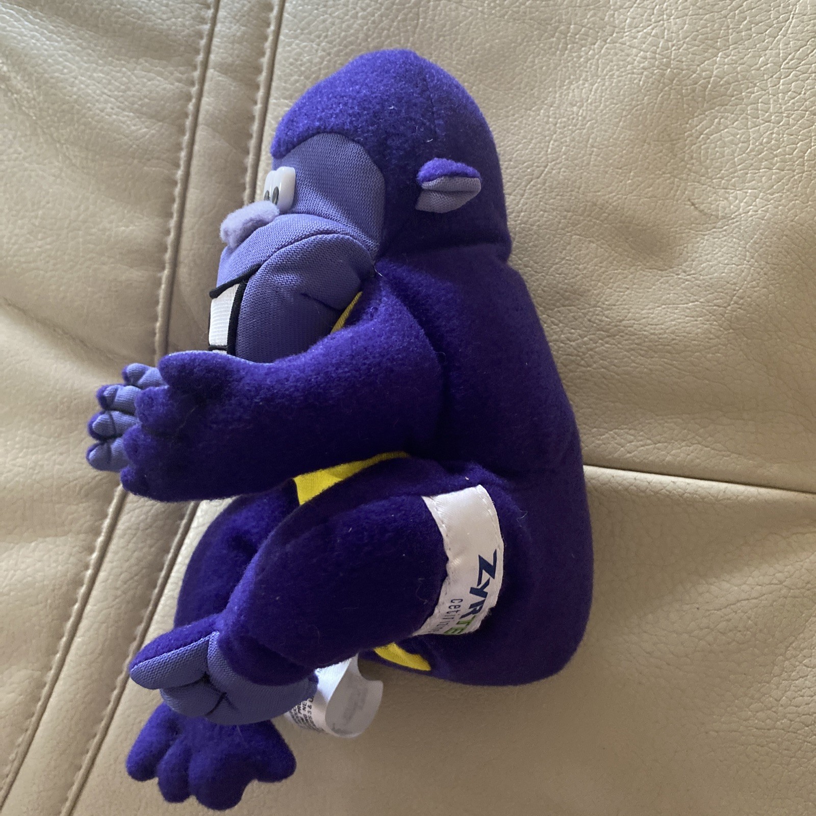 Zyrtec Purple Gorilla Plush 8.5 Inch Pharma Drug Rep 2000 Stuffed Animal Toy