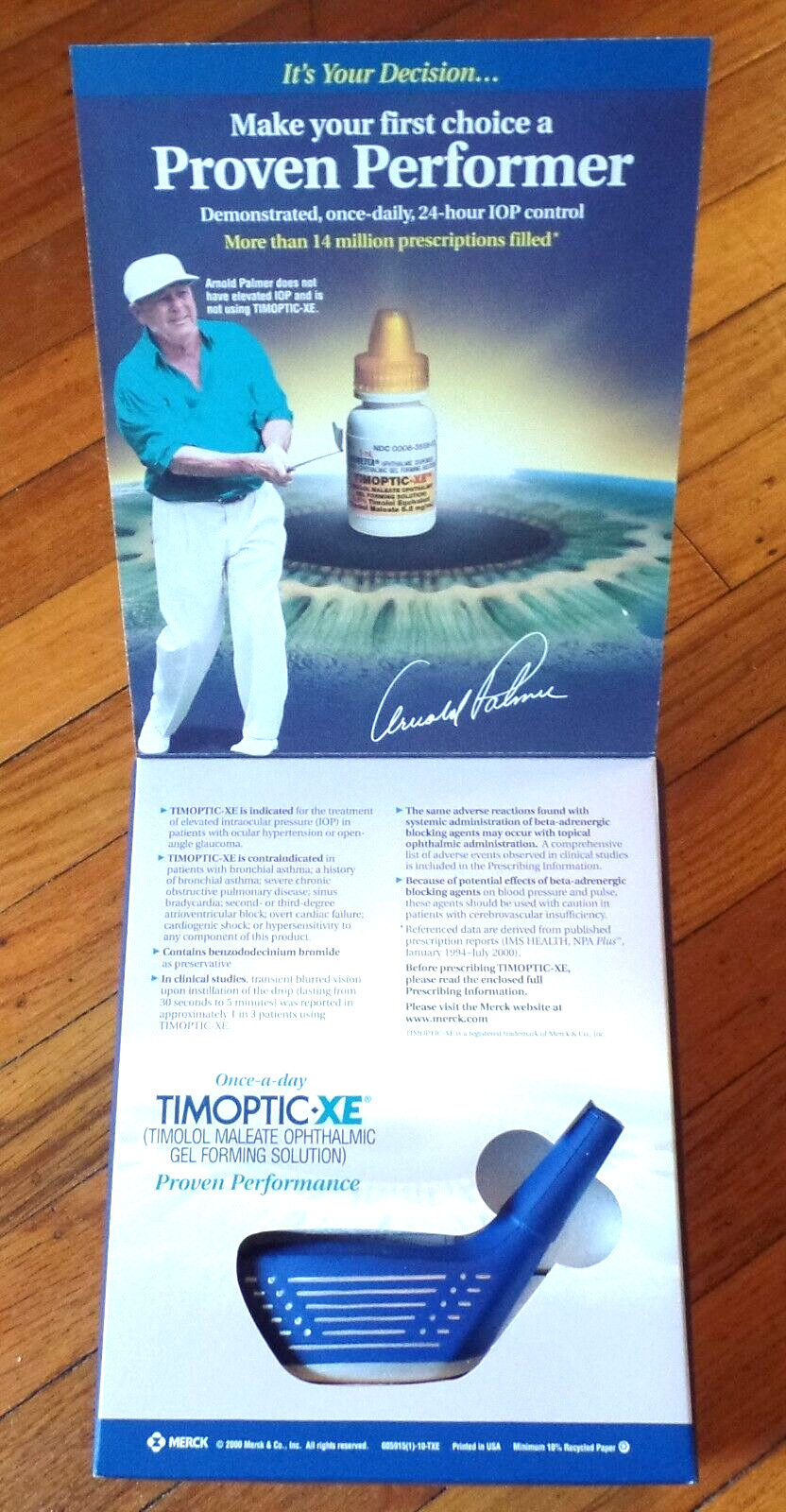 2000 Get A Grip – A PROVEN PERFORMER TIMOPTIC-XE MERCK Pharmaceutical Mail