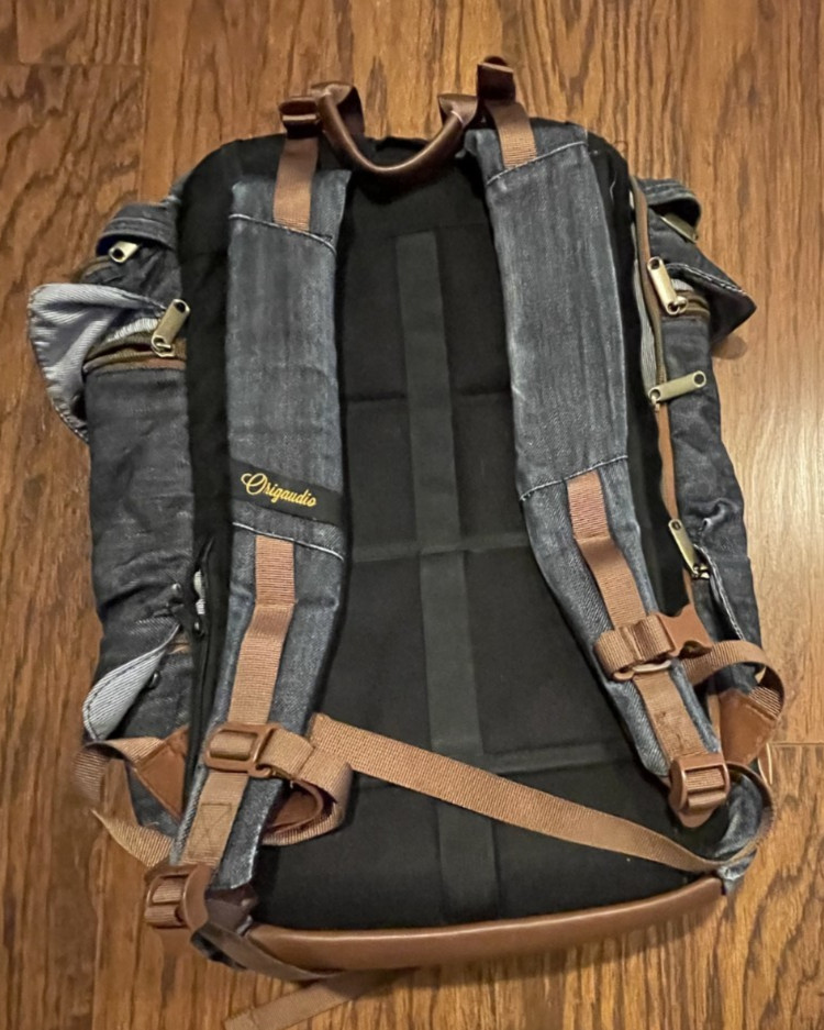 Vintage Akermes Pharmaceutical Drug Rep Promotional Backpack Denim Logo Blue