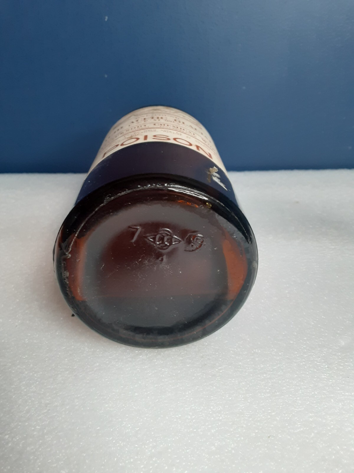 Antique Large bottle Mallinckrodt Poison Original Label And Lid