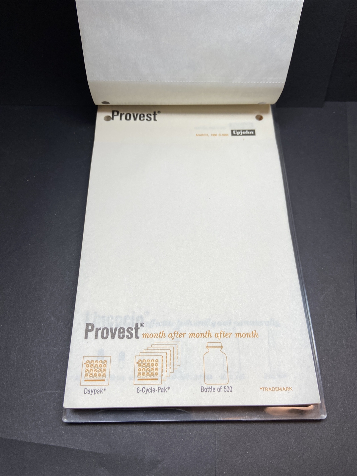 1966 Vtg Advertising Upjohn Dr Script Desk Pad Medrol Medicine Pharmaceuticals