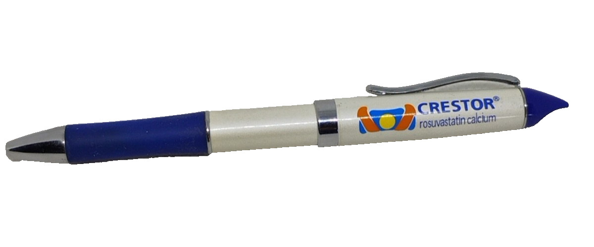 Vintage Pharmaceutical Drug Rep Pen CRESTOR Advertising Heavy Metal Twist Works