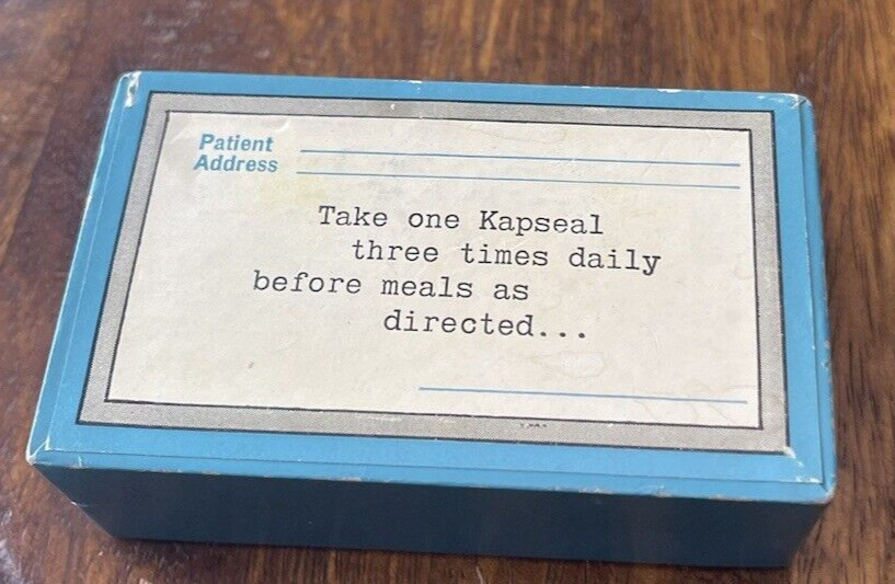 Vintage Prescription Cardboard Pill Box with Typo’s in Directions