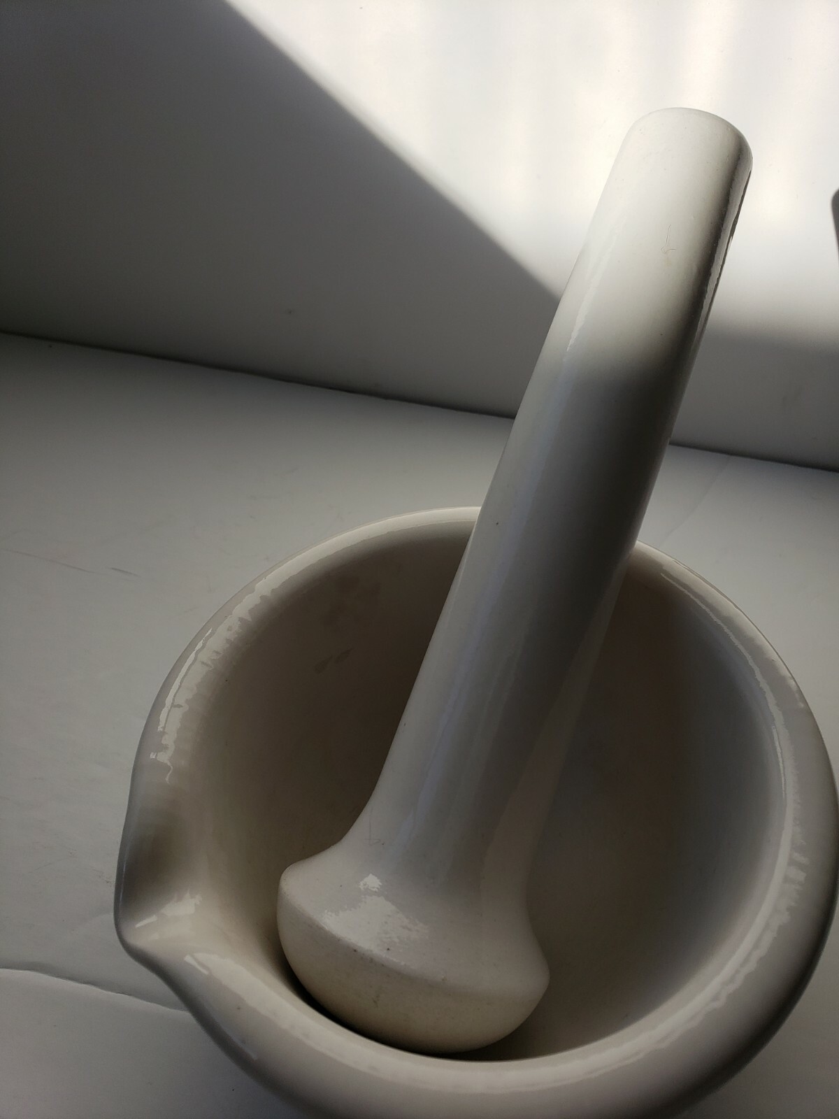 Coors USA Lrg Porcelain Mortar & Pestle Medicine bowl Pharmacy Science Lab solid