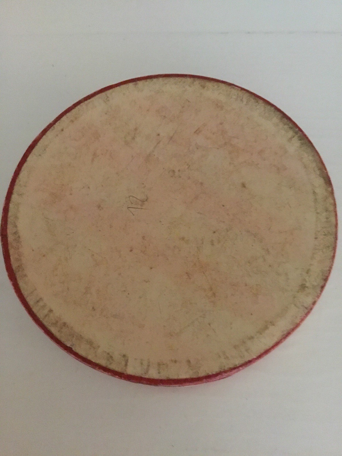 Vintage FRENCH Pharmacie Round Cardboard Container Red PATE PECTORALE Codeine