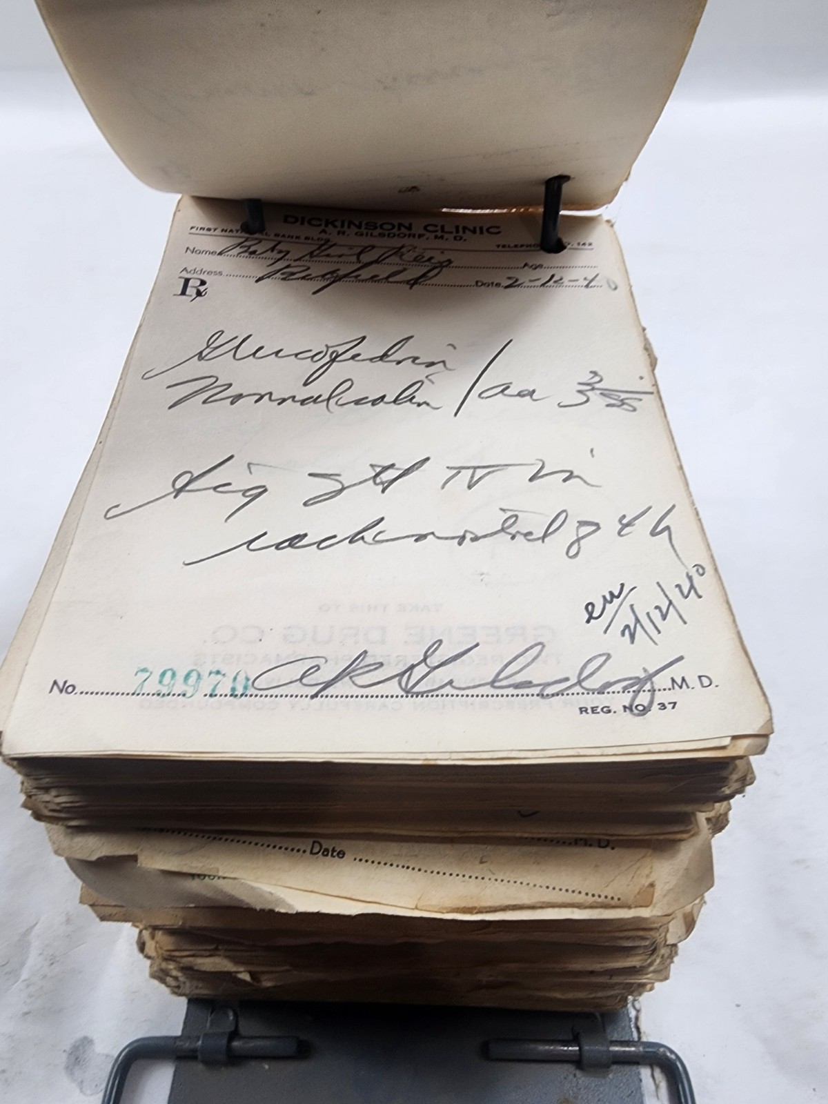 Prescription Atlas Rx Pad Paper Apothecary Druggist Pharmacy Medicine 1939 1940