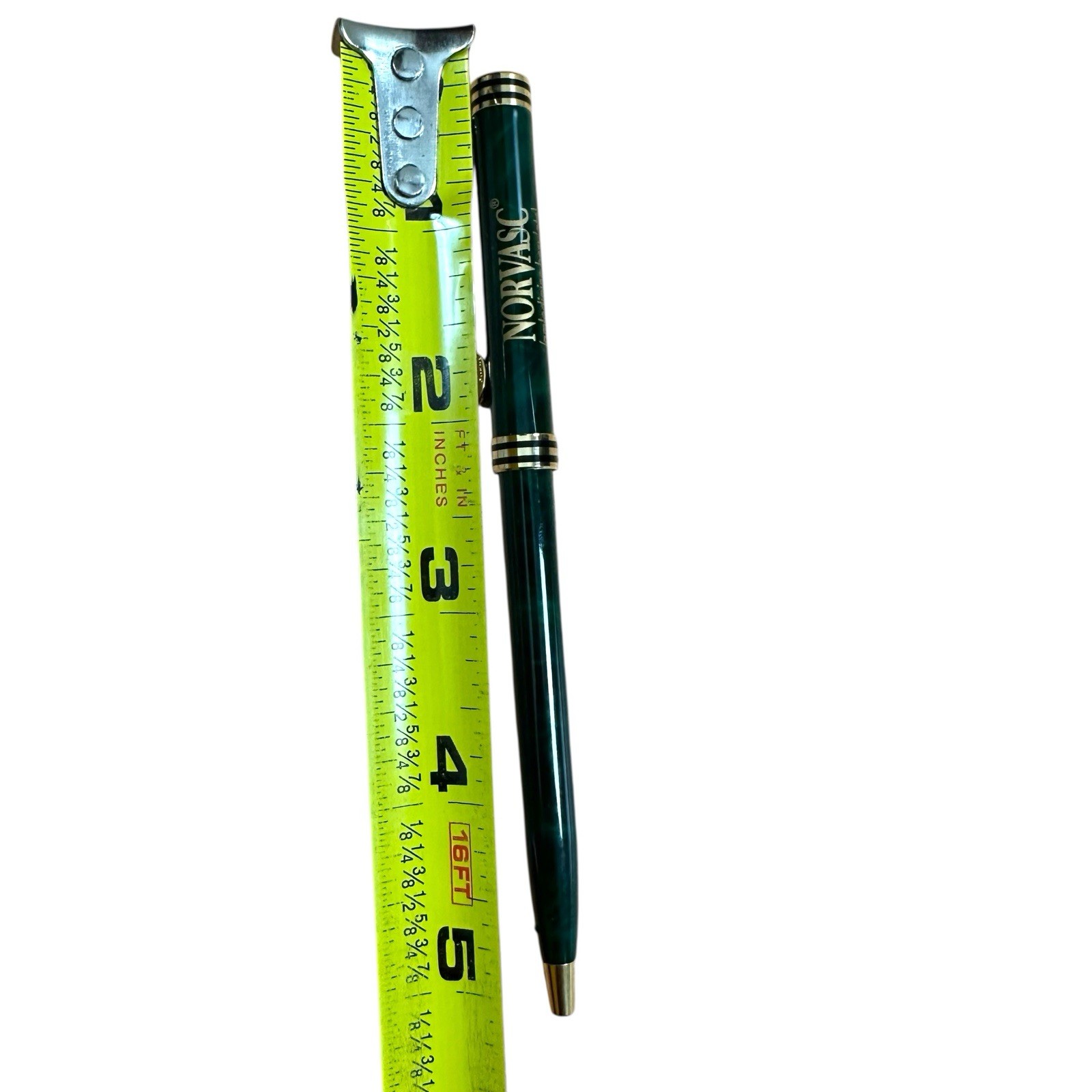 Pharmaceutical Drug Rep Pen Norvasc GREEN Metal Vintage Advertisement