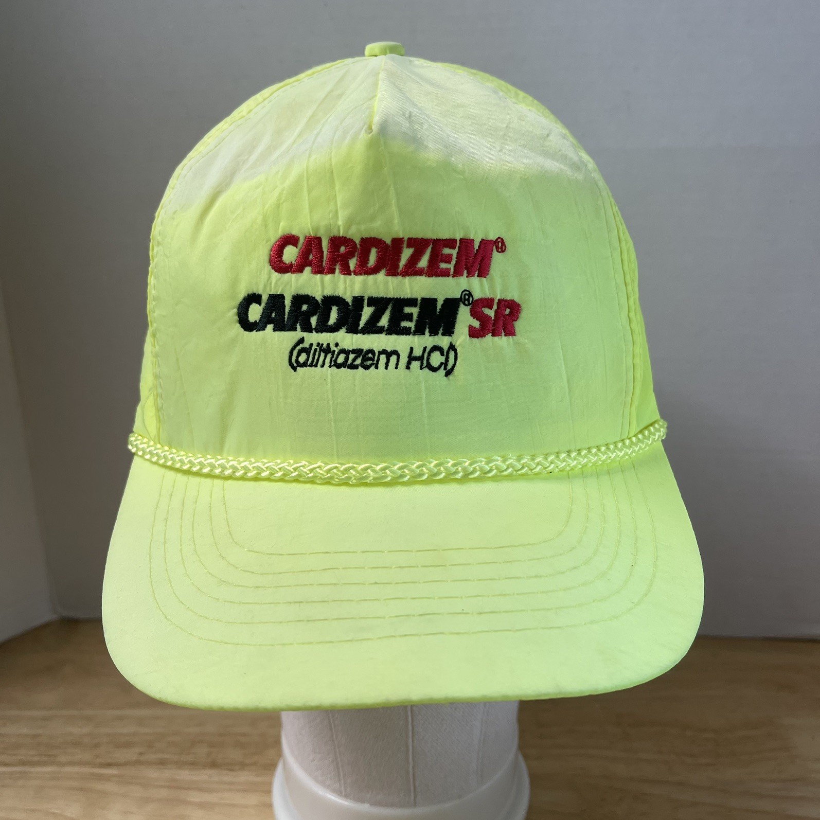 Cardizem Neon Yellow Baseball Cap Hat Rare Drug Rep Advertising Big Pharma