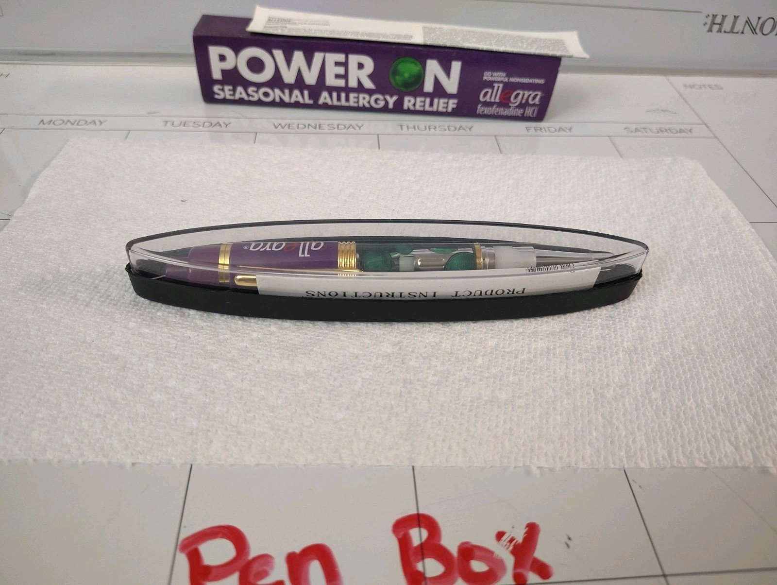 ALLEGRA PEN – Pharma Swag – Drug Rep “LIGHT UP” Pen w/ Case, Box & Insert NEW
