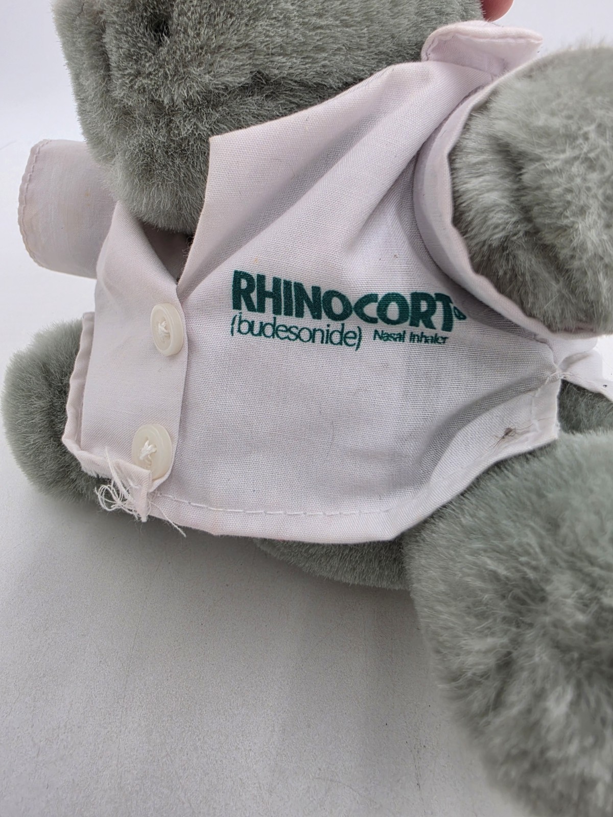 Vintage Rhinoceros Plush Rhinocort Dr. Pharmaceutical Drug Rep Advertisement