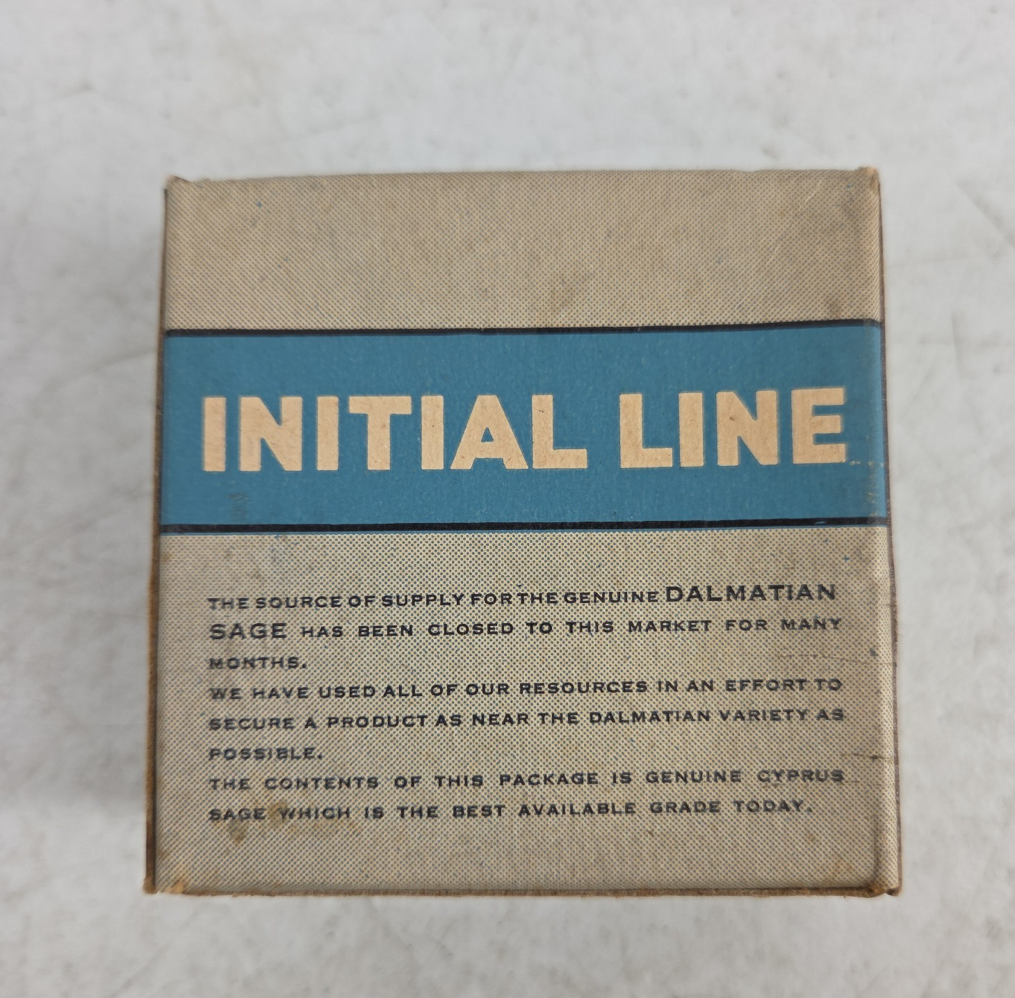 Antique Initial Line Cyprus Sage SB Penick Co Crude Drugs NY NOS Sealed Box
