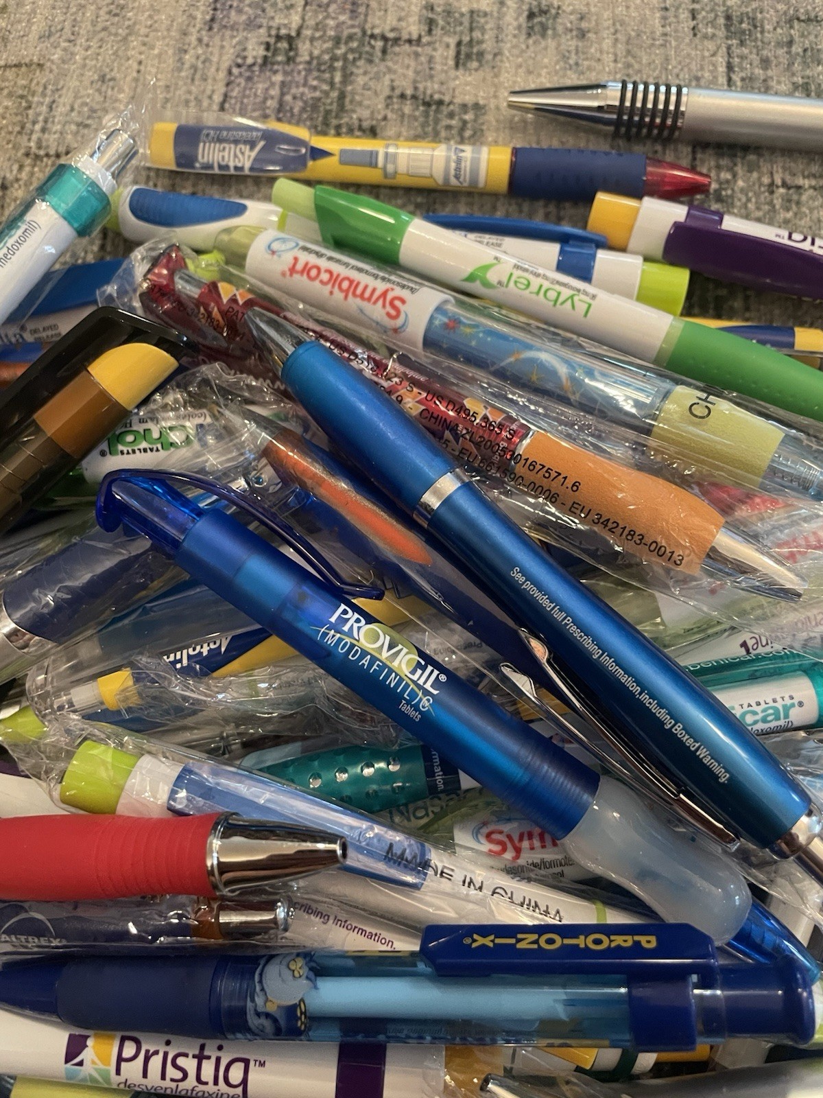 Vintage Pharma Rep Pen Lot 50+ Pens Cymbalta Provigil Pharmacy