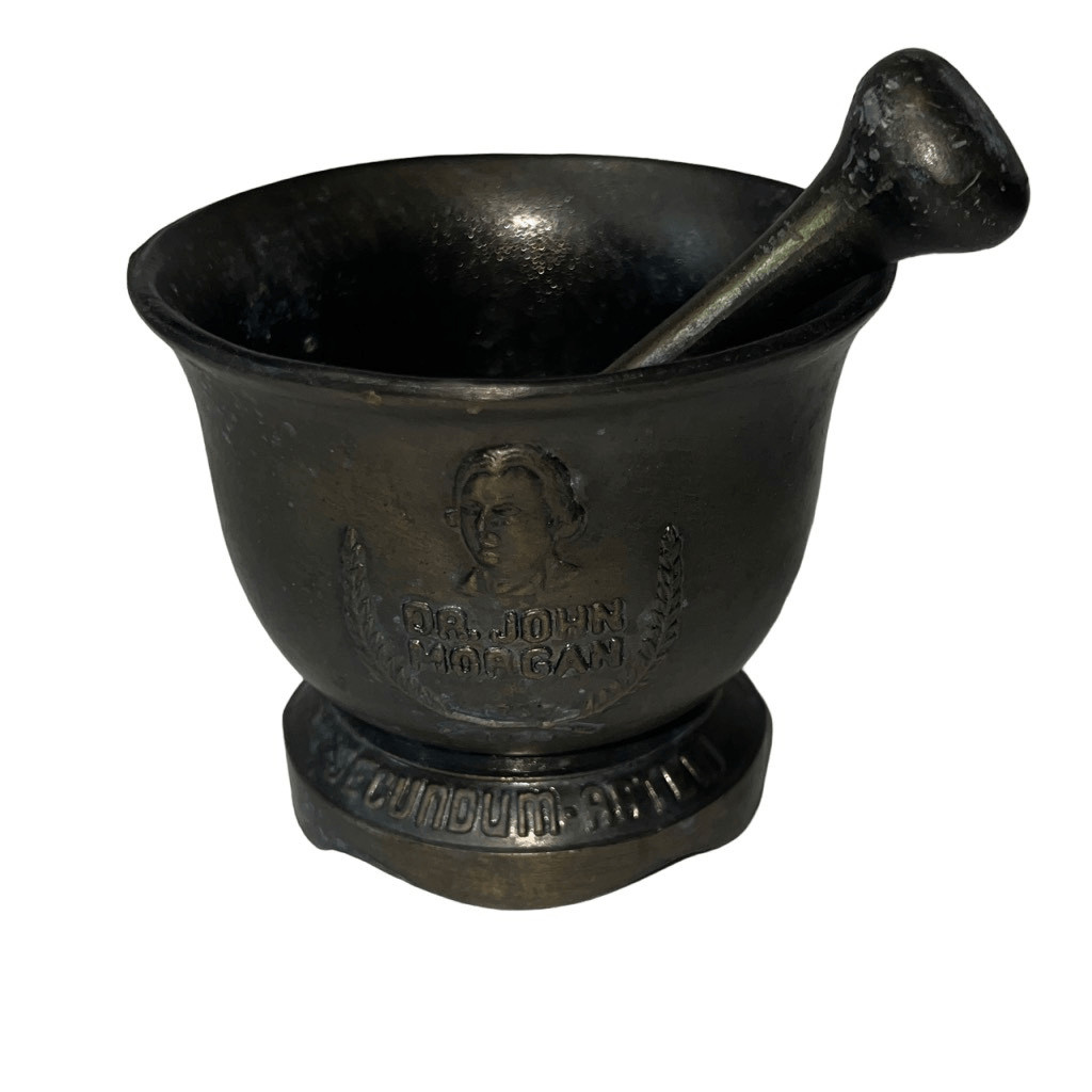 Dr. John Morgan Solid Brass Mortar & Pestle Vintage Apothecary Piece