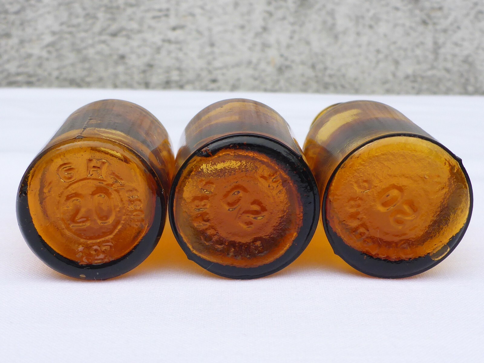 5 X Old Braune Medicine Glas Pharmacy Pharmacist Bottle 0.7oz Approx. 3in Braun