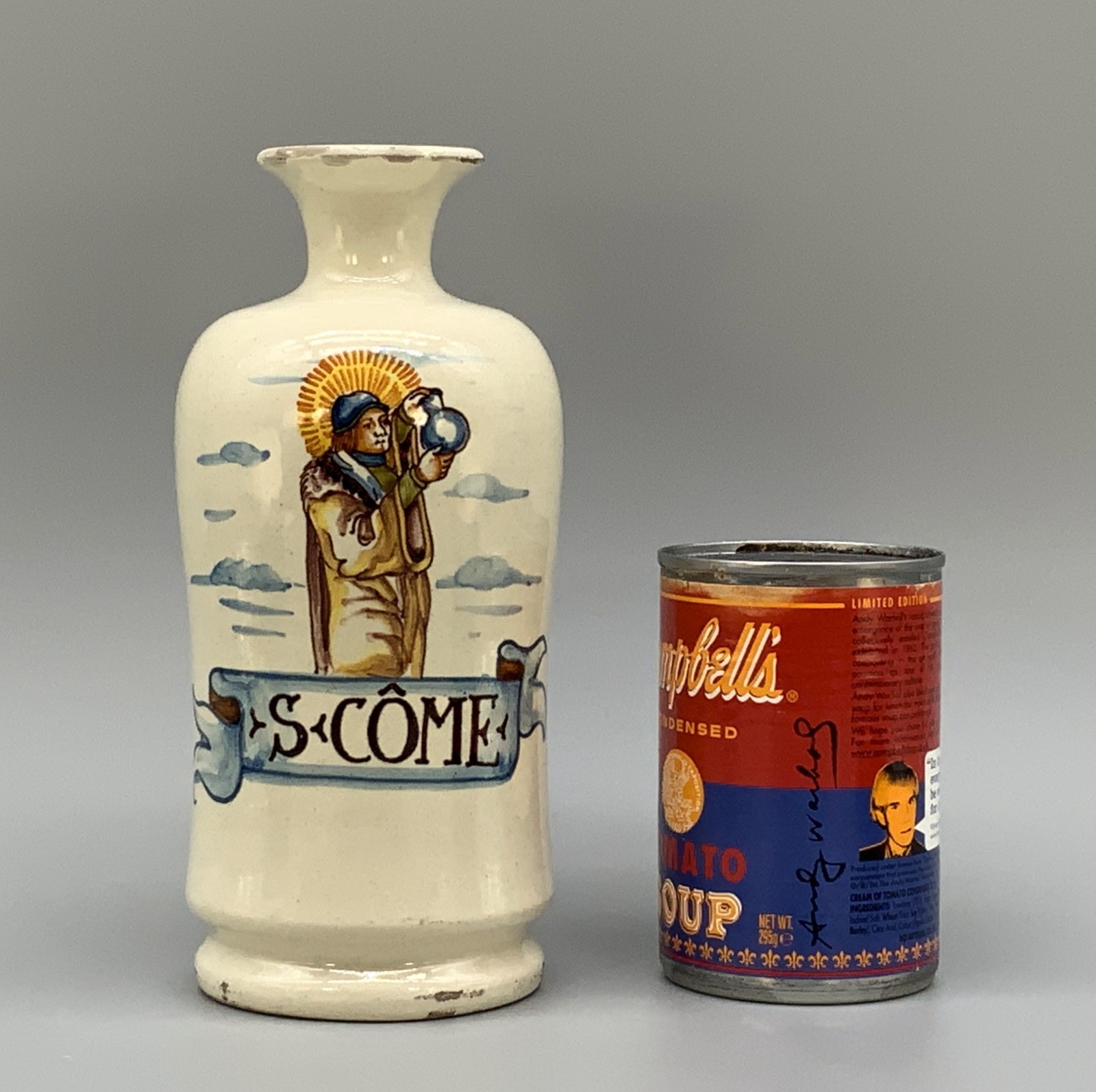 19th-Century French Saint Come Earthenware Apothecary Drug Chemist Jar Bottle