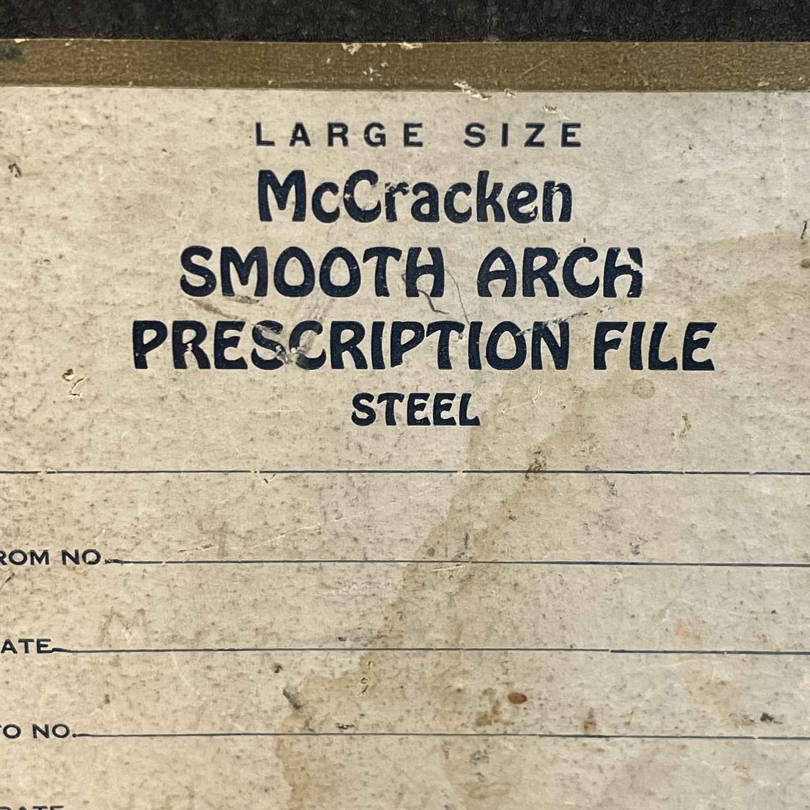 McCracken Smooth Arch Prescription File Box Large Size Steel Vintage