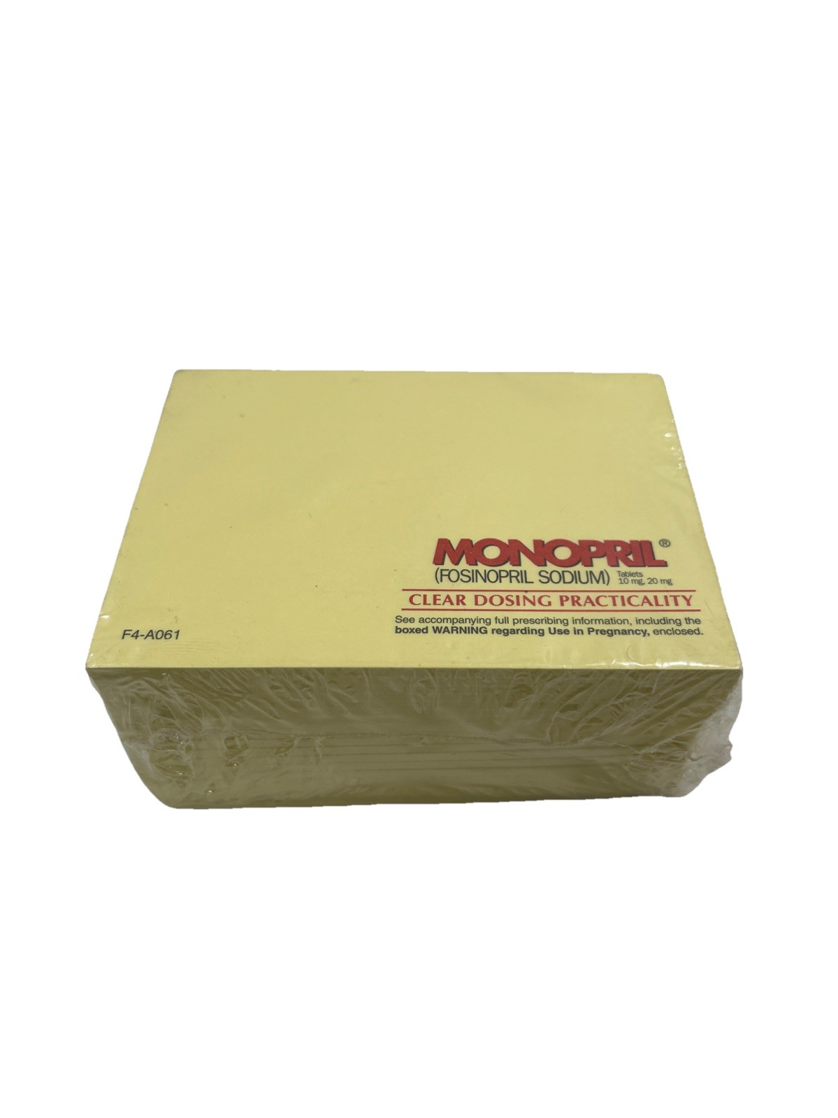 3M Post-It Bristol-Meyers Pharmaceutical Drug Rep MONOPRIL 20 Pads New & Sealed!