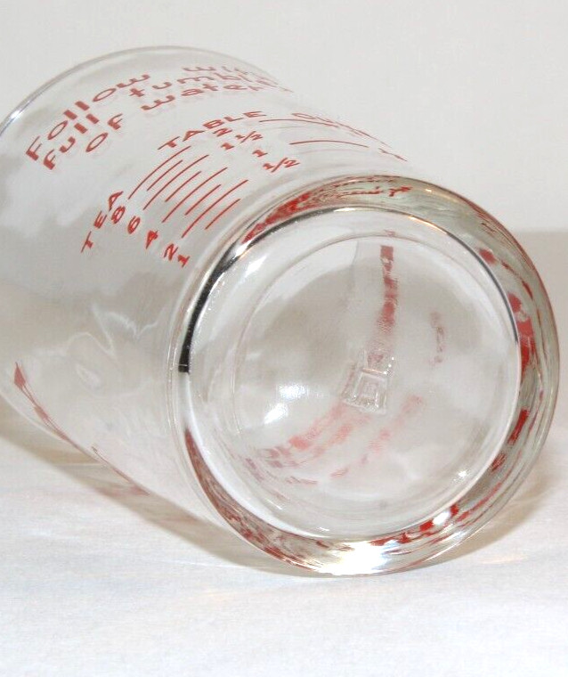 Vintage Fleet Phospho-Soda Active Elimination Measuring Glass Hazel Atlas